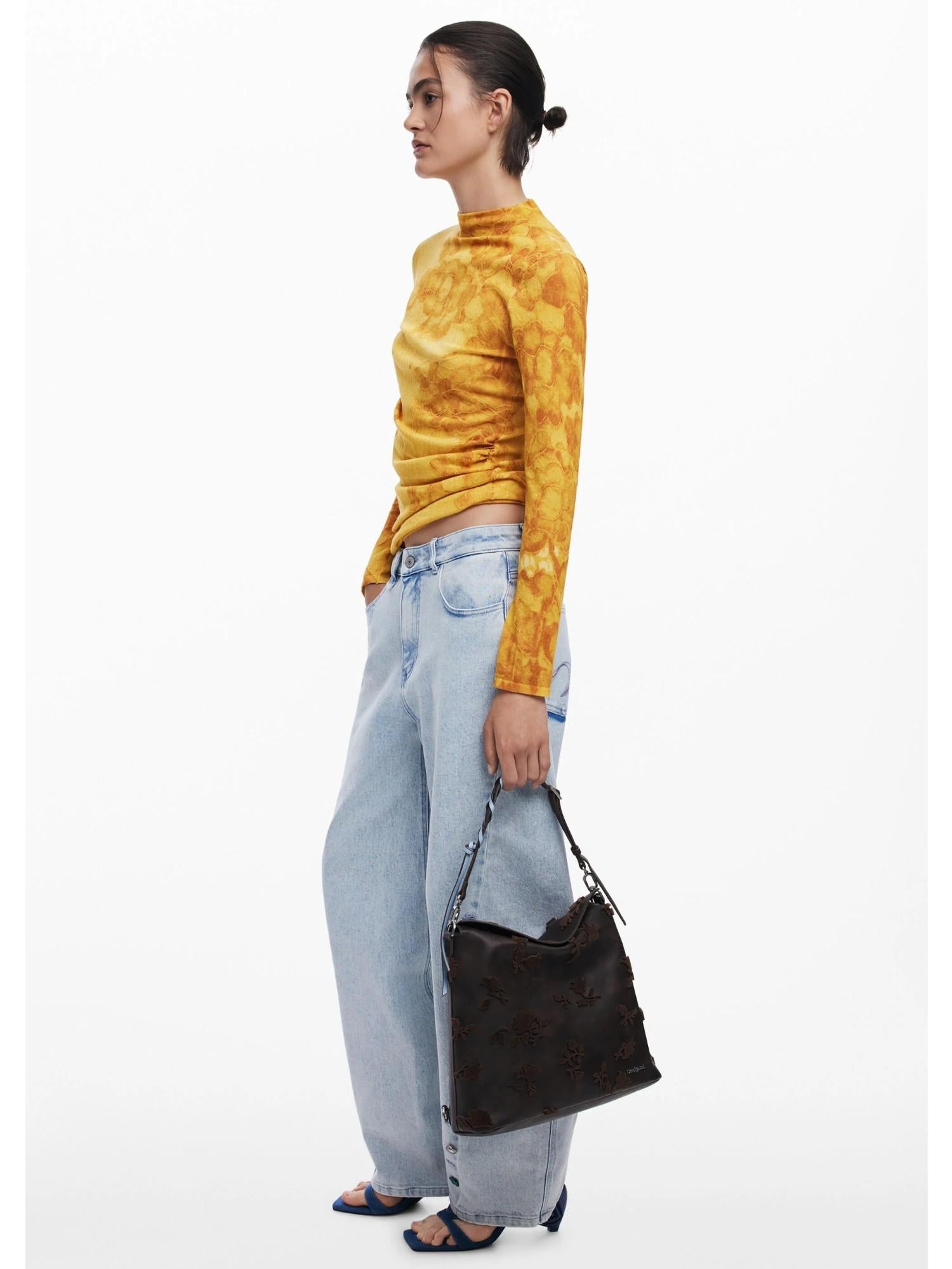 Desigual Zaino convertibile grande con flockati Donna Marrone 25WAKP16 6009 DESIGUAL