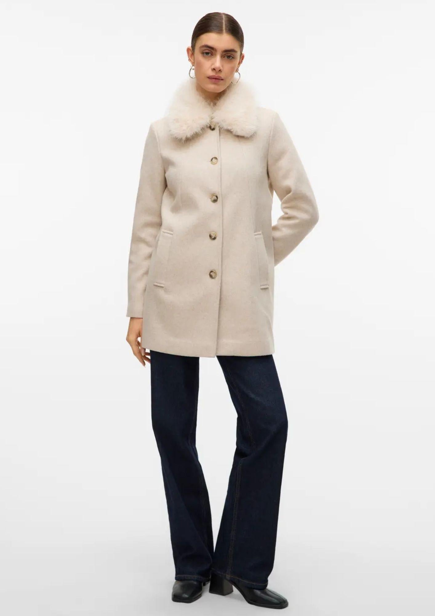 Vero Moda Giacca Invernale Donna Autumn Beige 10331559 Oatmeal MELANGE VERO MODA