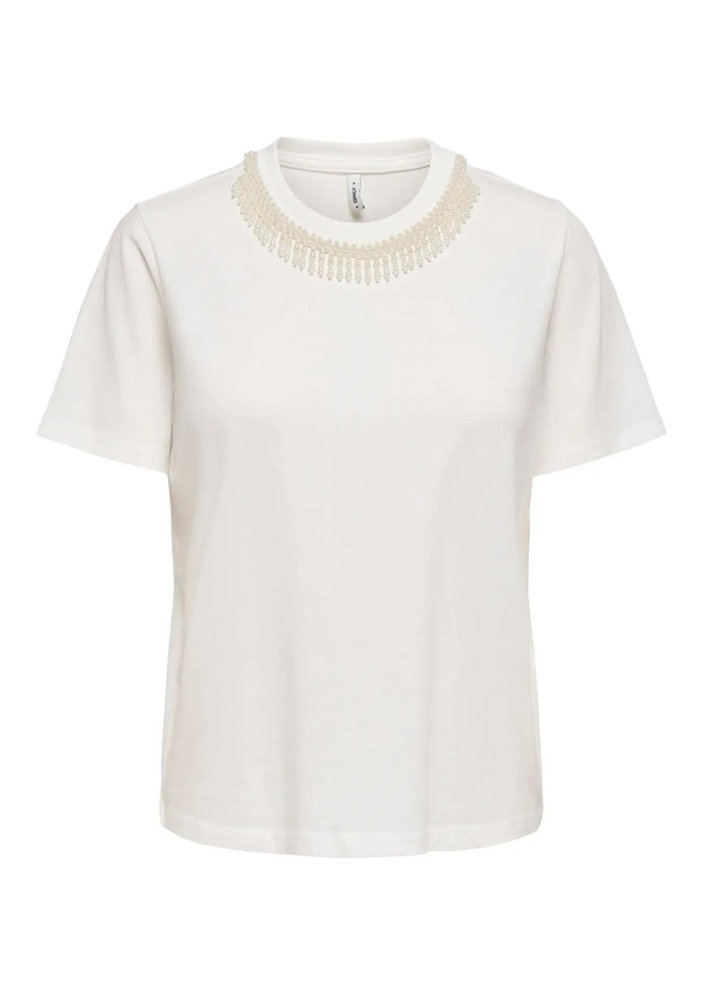 Only Top Donna Parker Bianco 15343568 Cloud Dancer Rhinestone ONLY