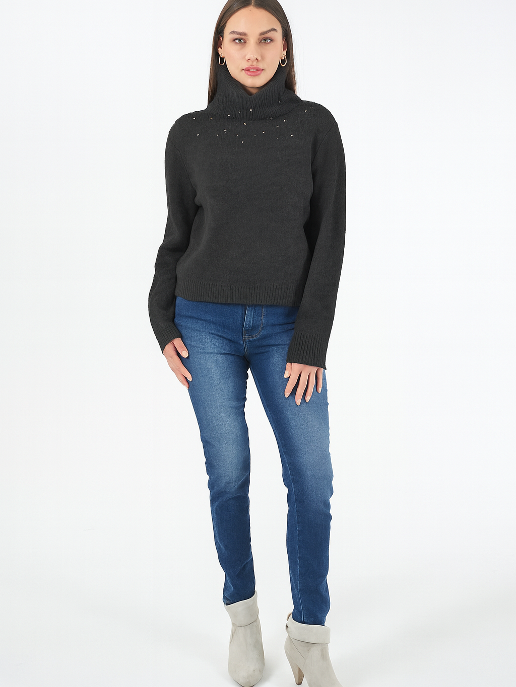 Yes Zee Maglia Donna Grigio Antracite M083 JZ00 0835 YES ZEE