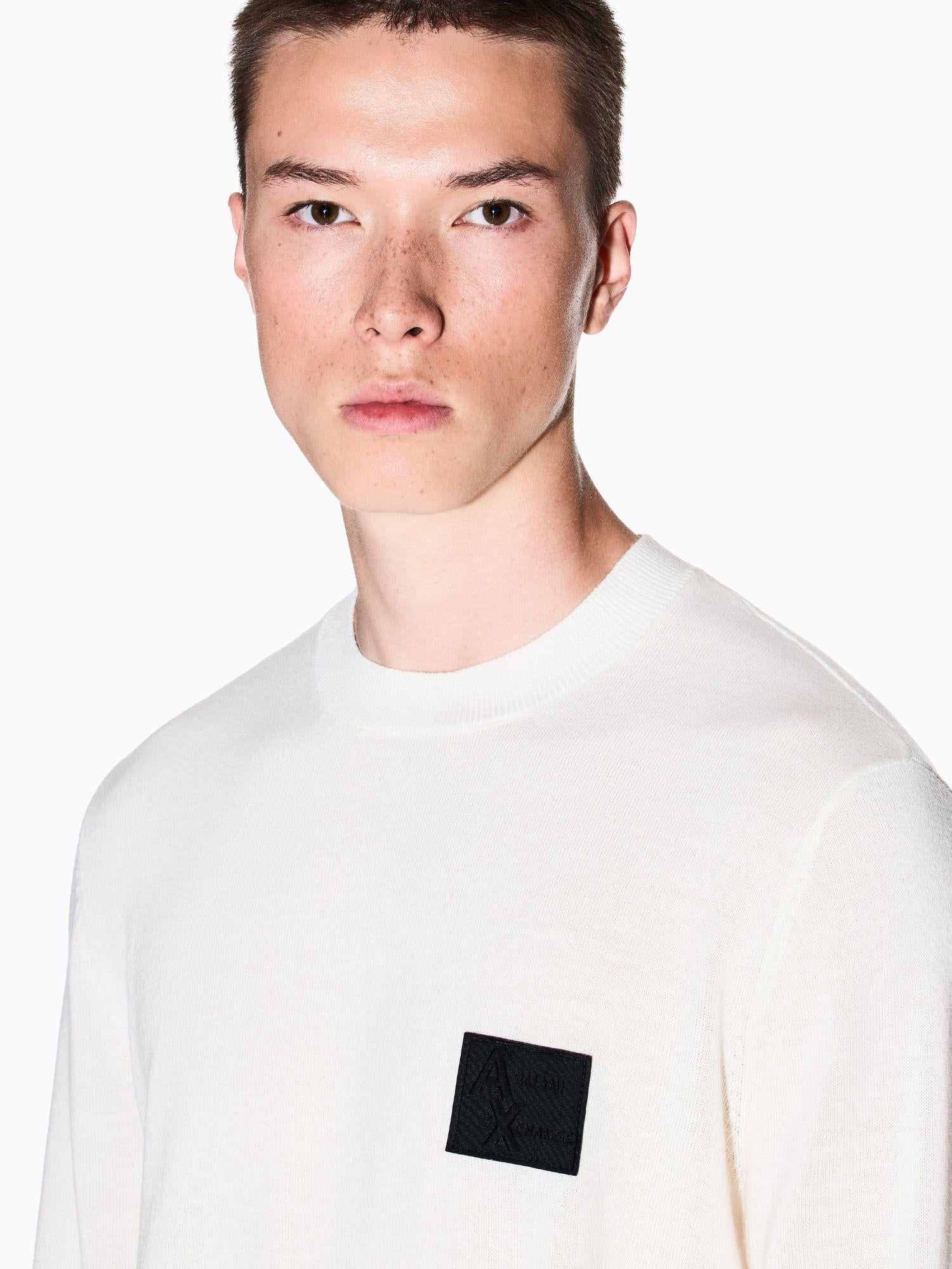 Armani Exchange Maglione girocollo con patch Uomo Bianco XM001329 AF11982 U0009 ARMANI EXCHANGE
