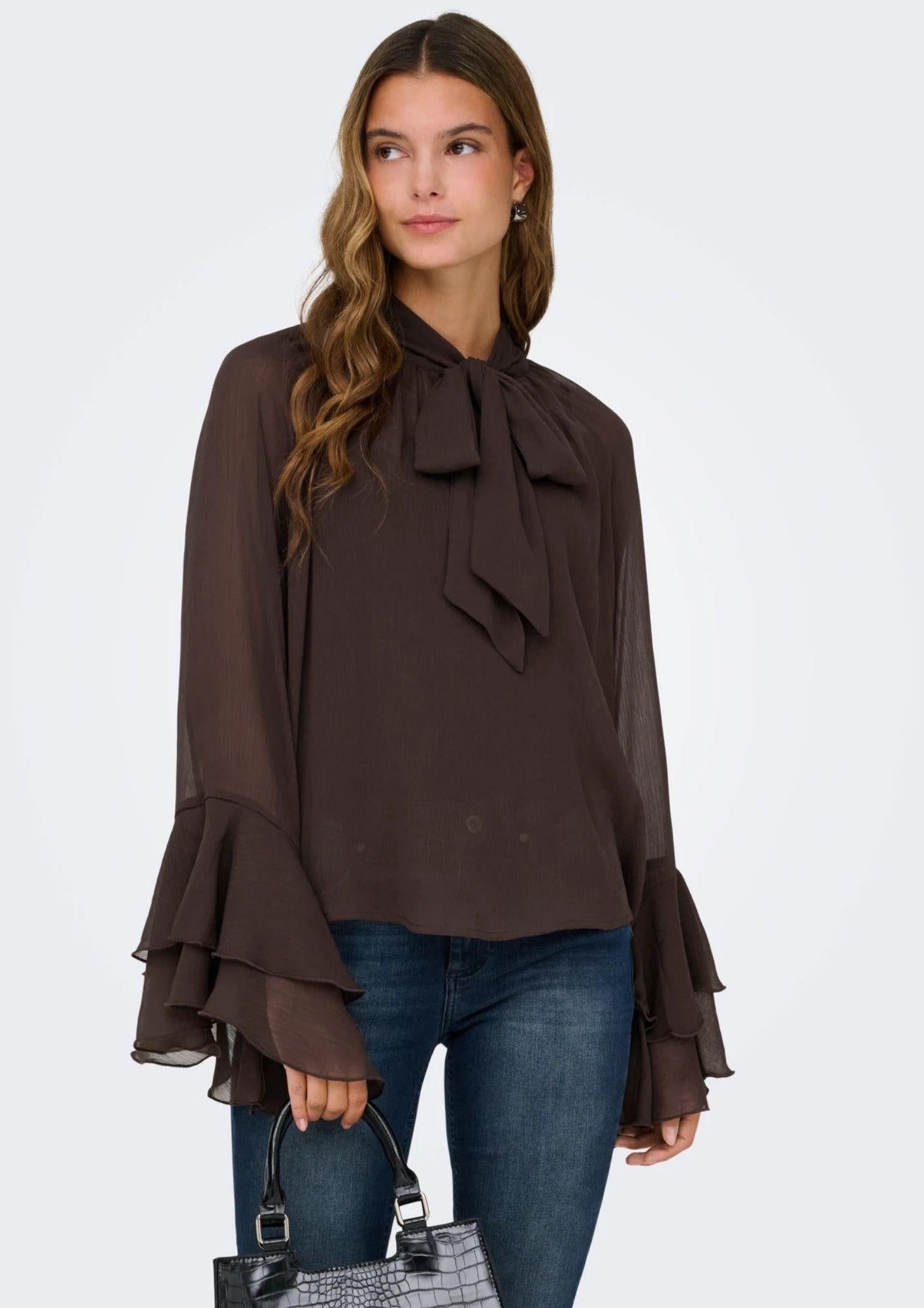 Only Blusa Donna Peninna Marrone 15367241 Coffee Bean ONLY
