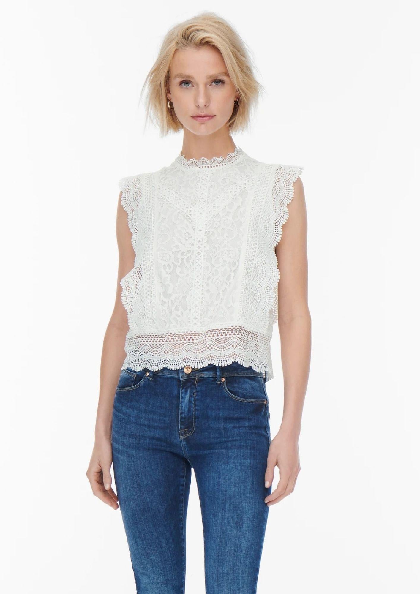 Only Top Donna Karo Bianco 15204604 Cloud Dancer ONLY