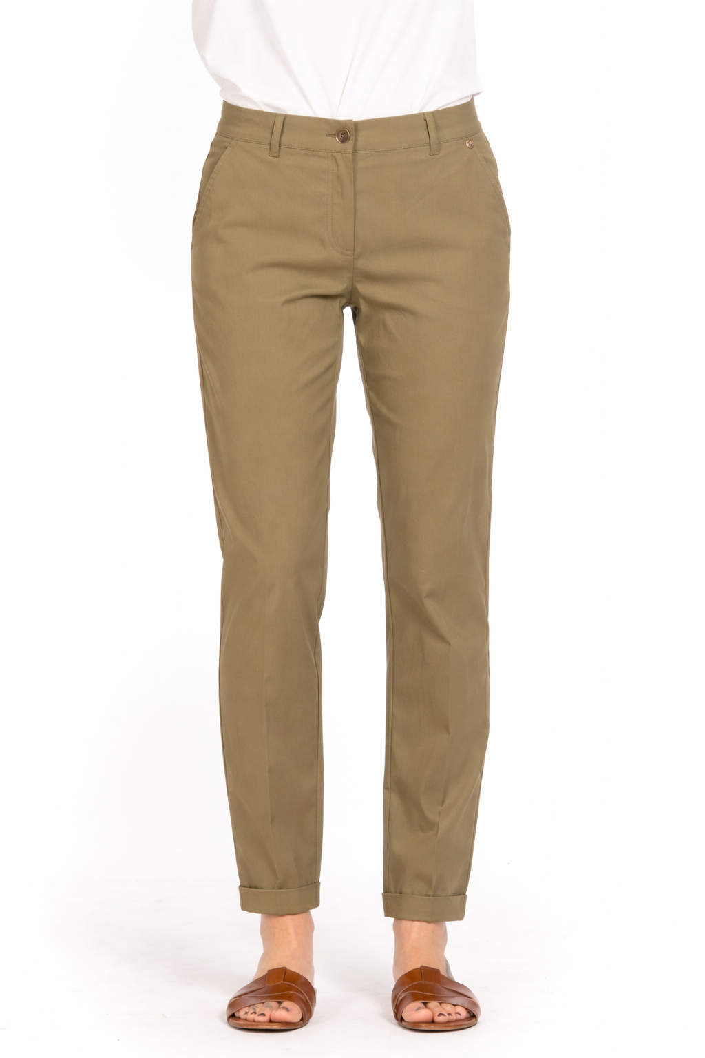 Diana Gallesi Pantalone Donna Verde Militare P700R008916N 25 DIANA GALLESI