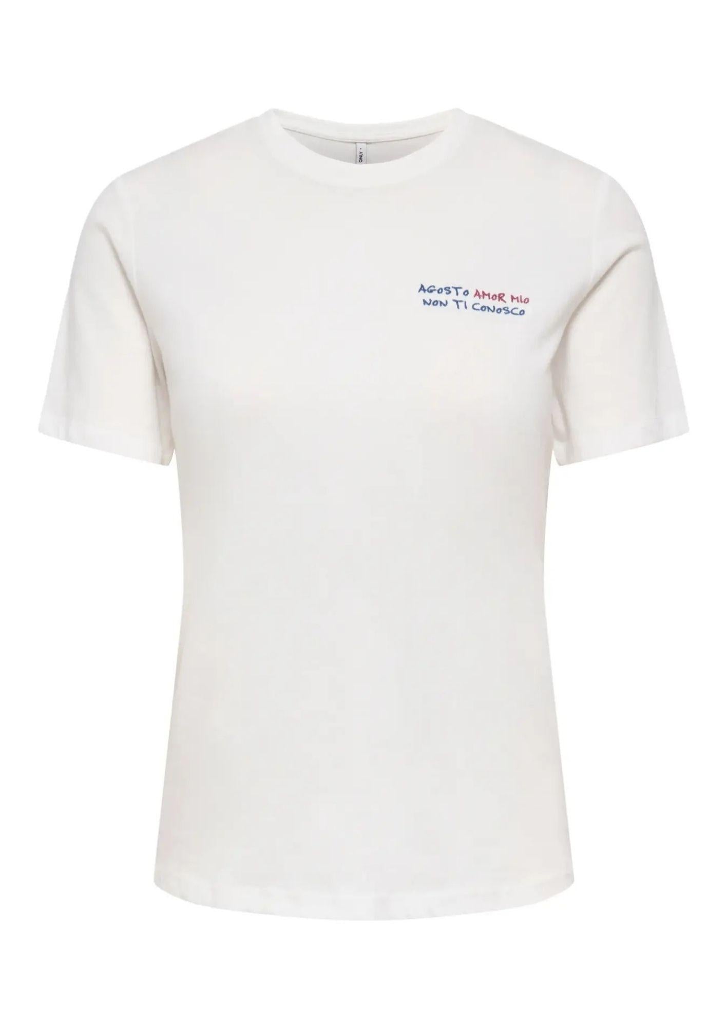 Only T-Shirt Donna Mira Bianca 15368637 Cloud Dancer ONLY
