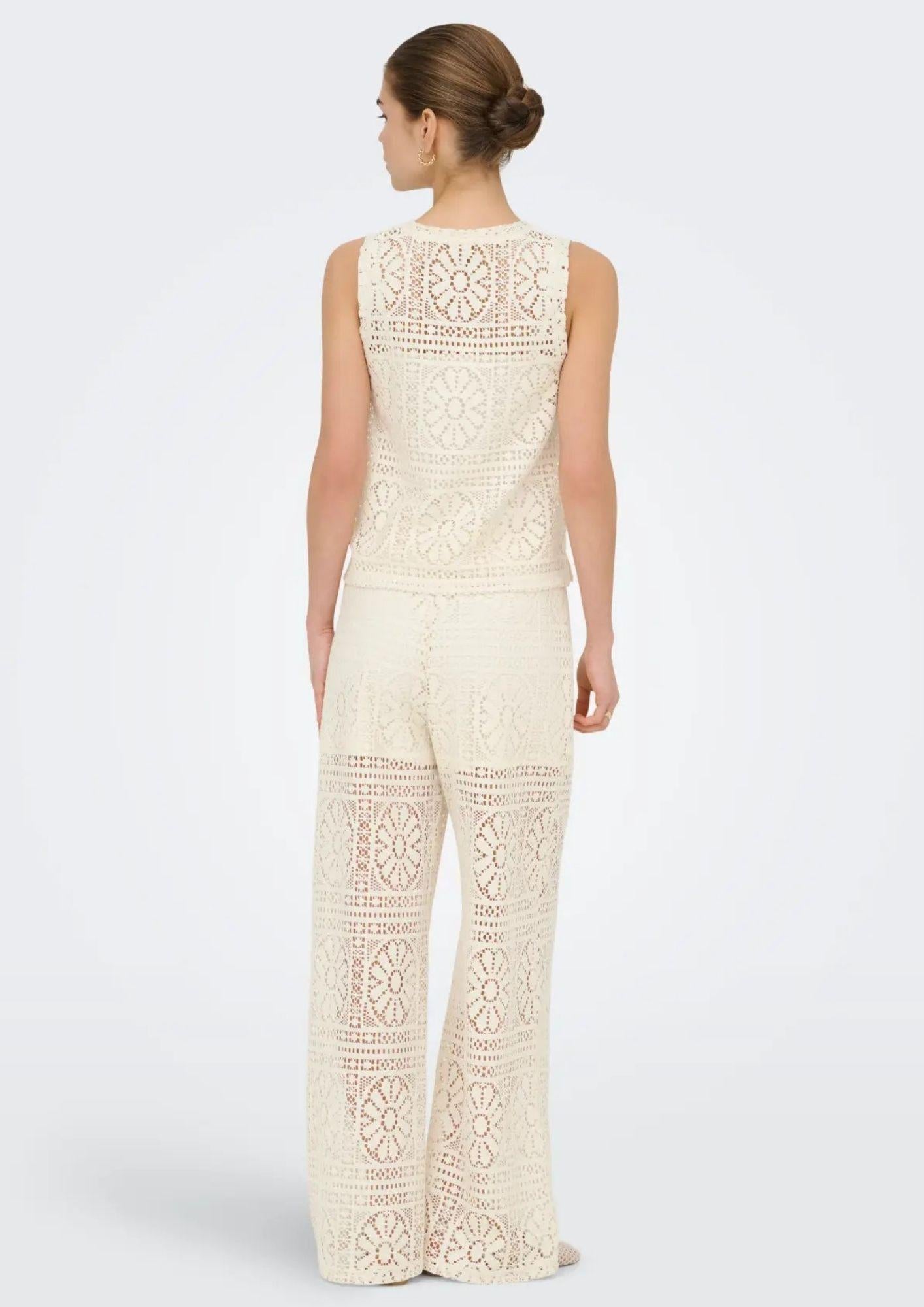 Only Pantalone Donna Lian Bianco Betulla 15372107 Birch ONLY