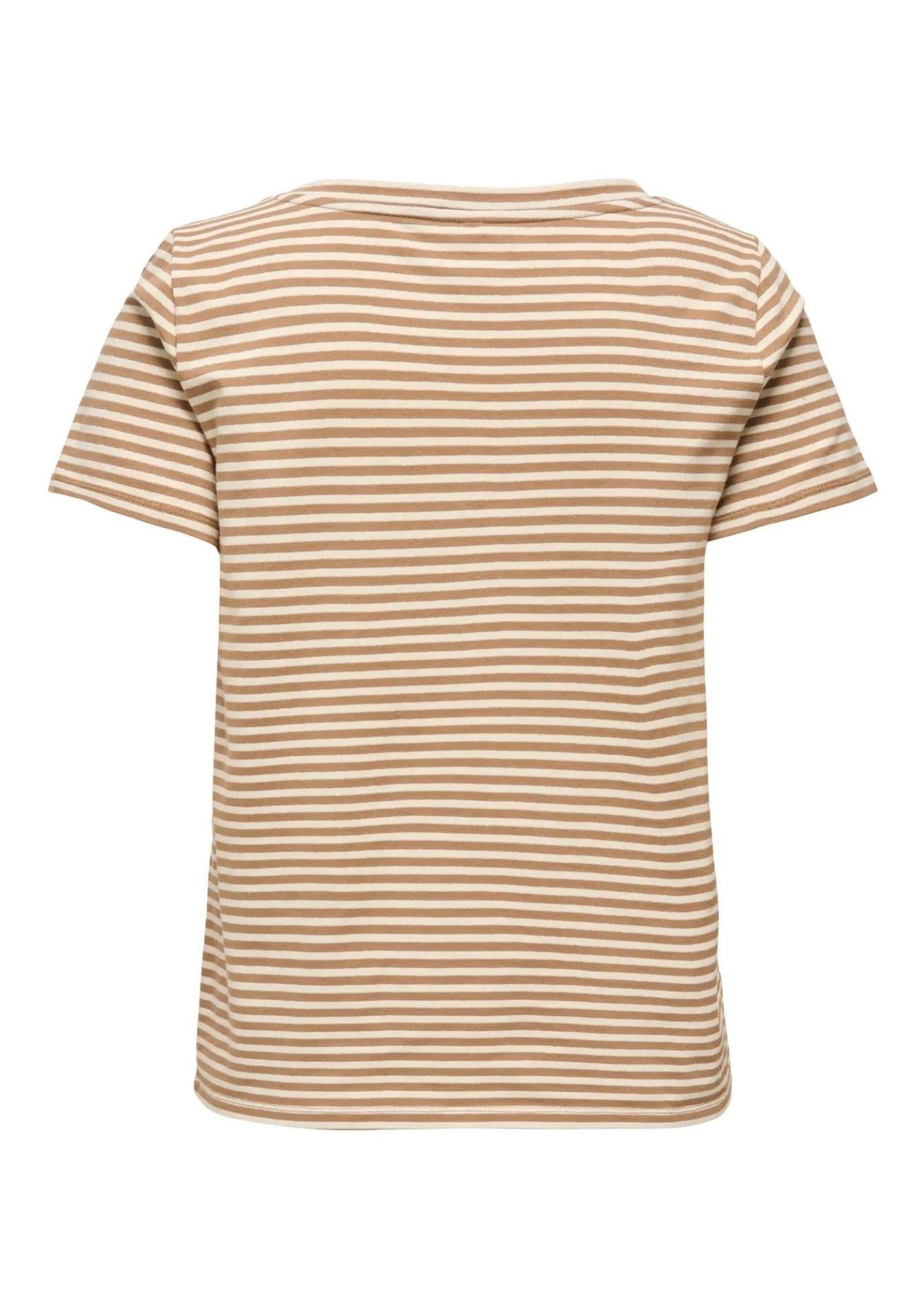 Only T-Shirt Donna Venus Marrone E Grigio Betulla 15368929 Toasted Coconut ONLY