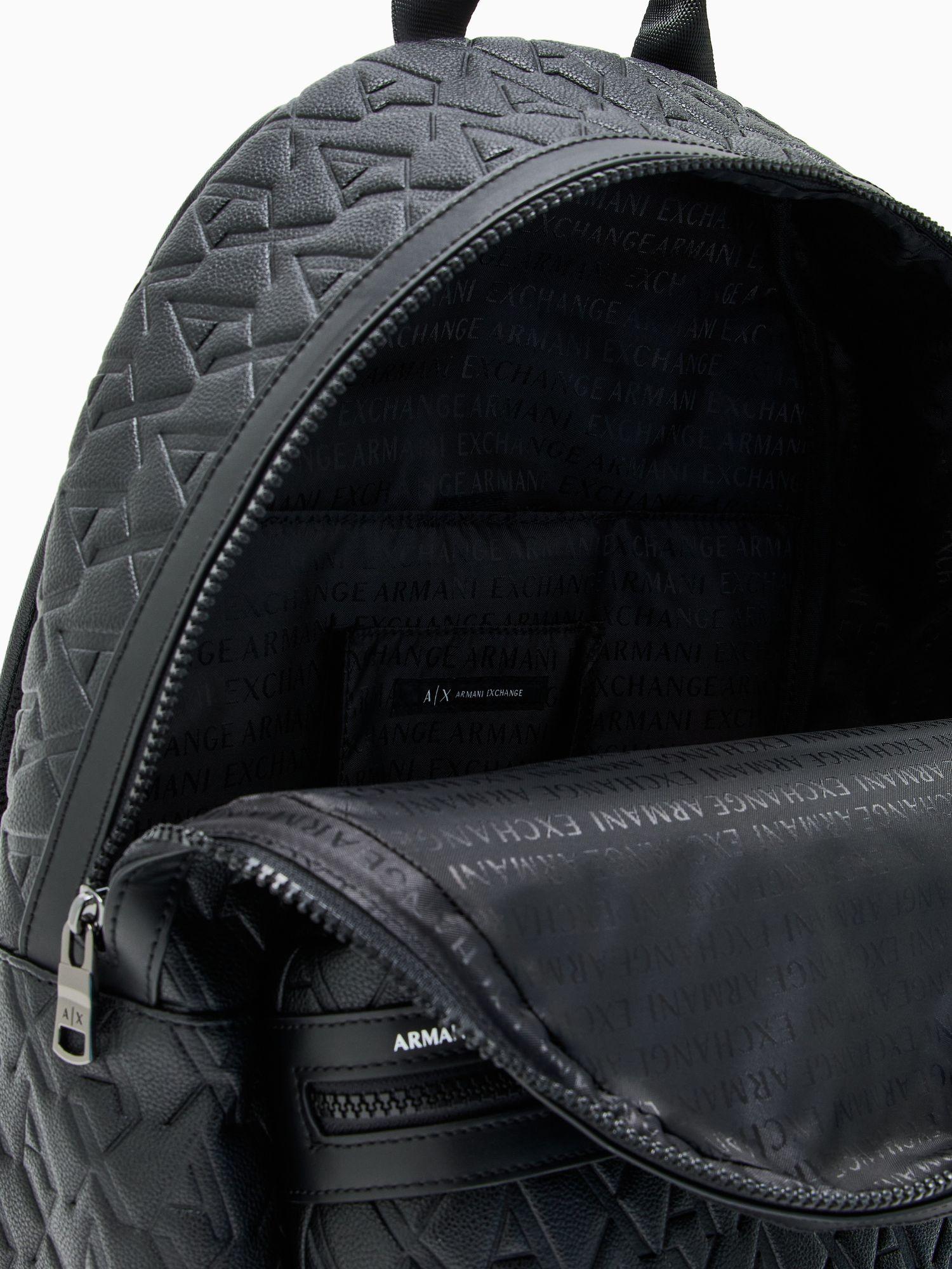 Armani Exchange Zaino con logo allover in tessuto riciclato ASV Nero XM000237 AF12133 UC001 ARMANI EXCHANGE