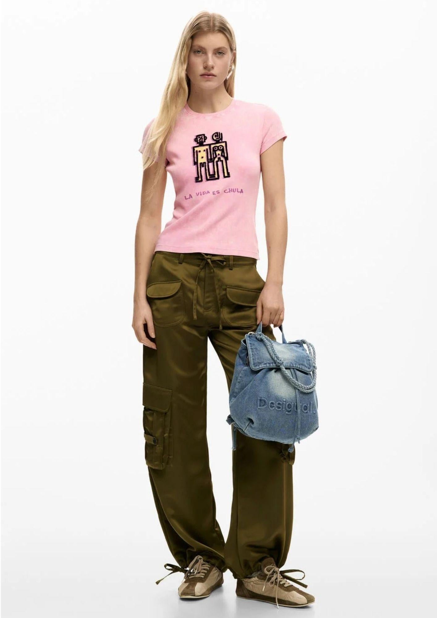 Desigual Zaino Donna Backhalf Logo Denim Luena Mini Denim Chiaro 26SAKD07 5005 DESIGUAL