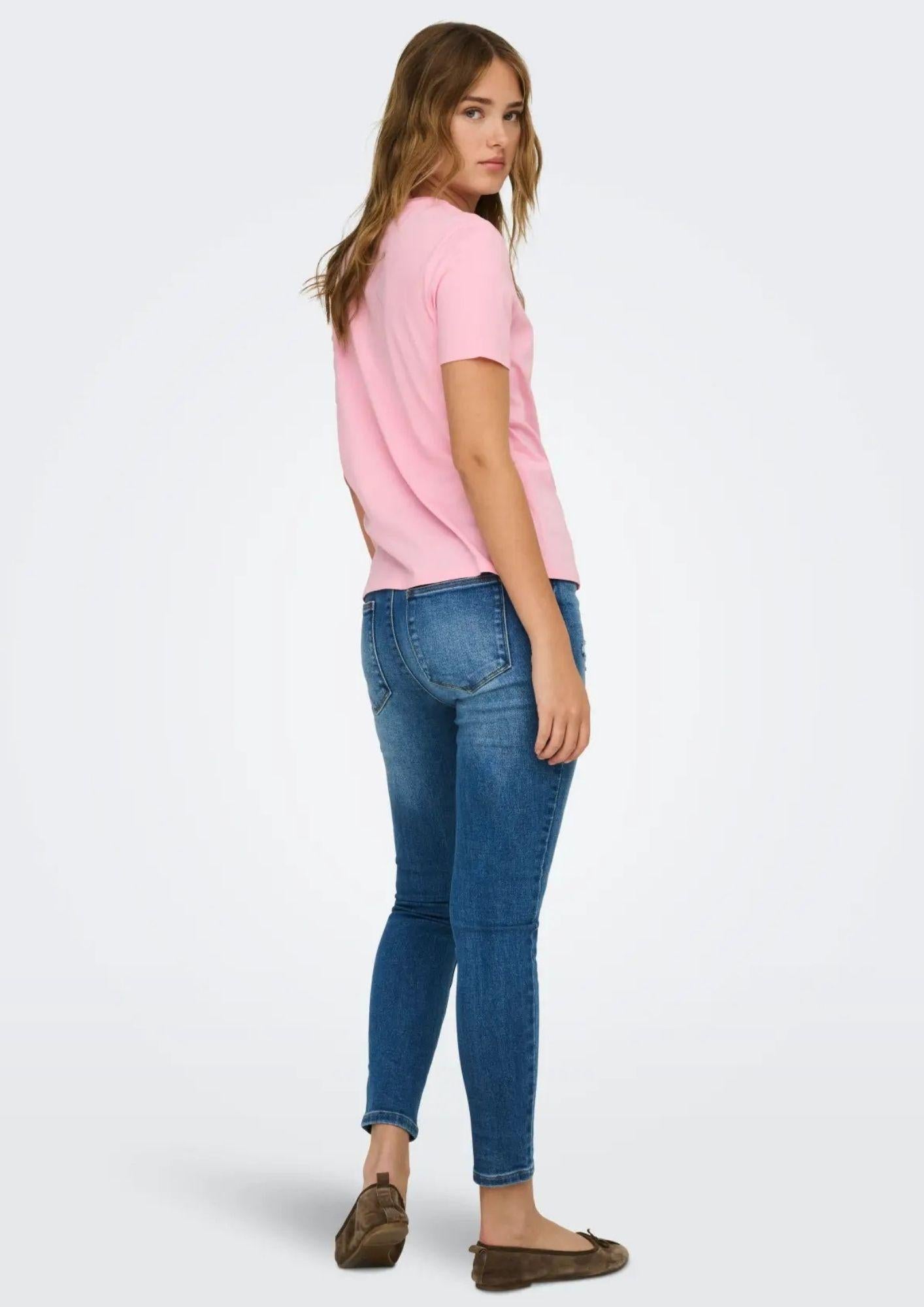 Only T-Shirt Donna Mira Rosa 15368637 Romance Rose Vacanze ONLY