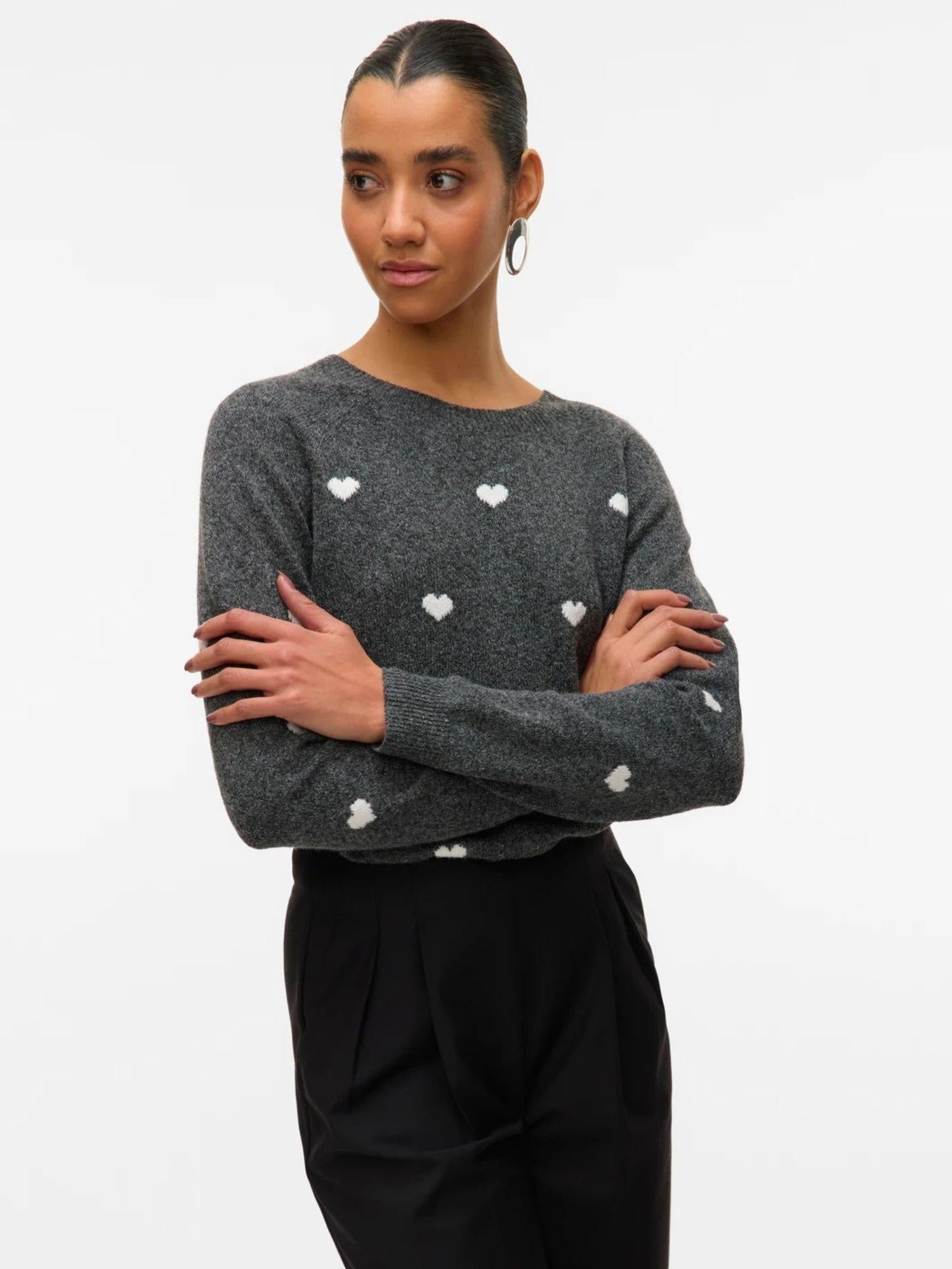 Vero Moda Maglione Donna Doffy Grigio Scuro 10330790 Dark Grey Melange VERO MODA