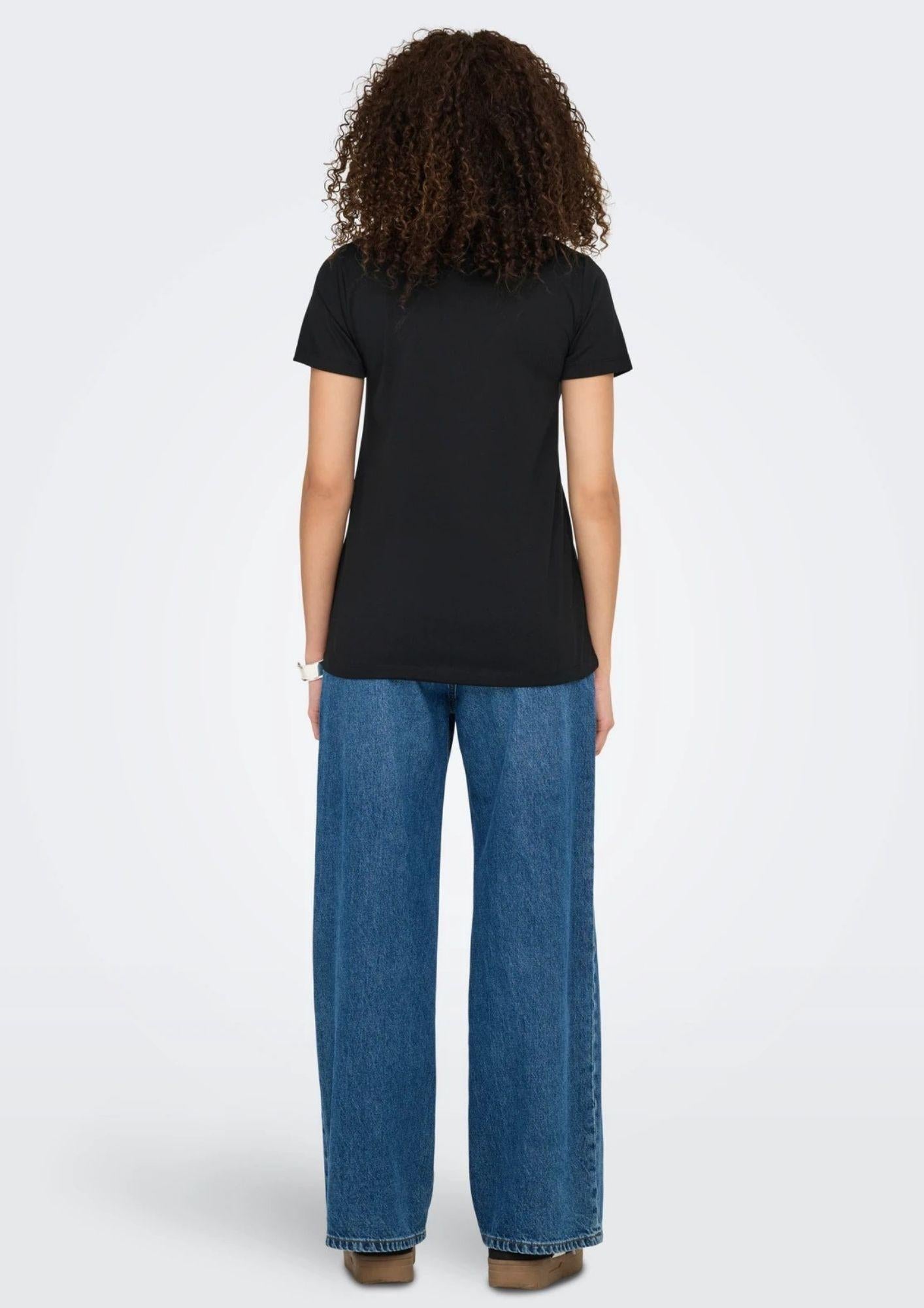 Jacqueline De Yong Top Donna Dalila Nera e Argento 15317565 Black SILVER JACQUELINE DE YONG