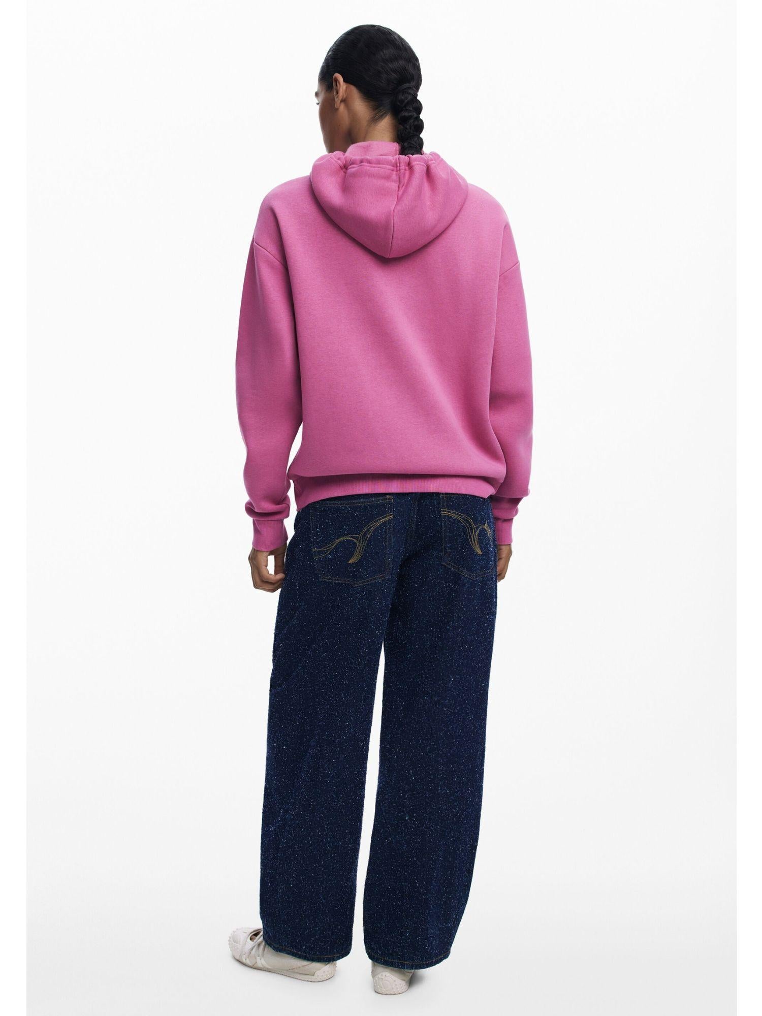 Desigual Felpa con cappuccio e logo Donna Rosa 25WWSK13 3191 DESIGUAL