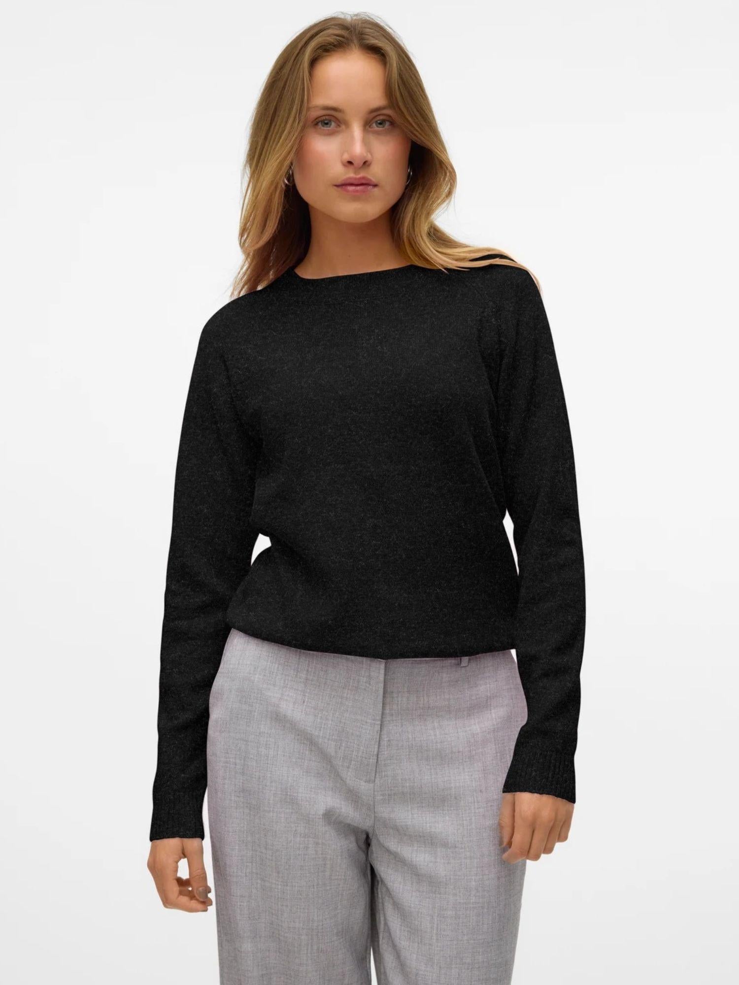 Vero Moda Maglione Donna Doffy Nero 10201022 Black MELANGE VERO MODA