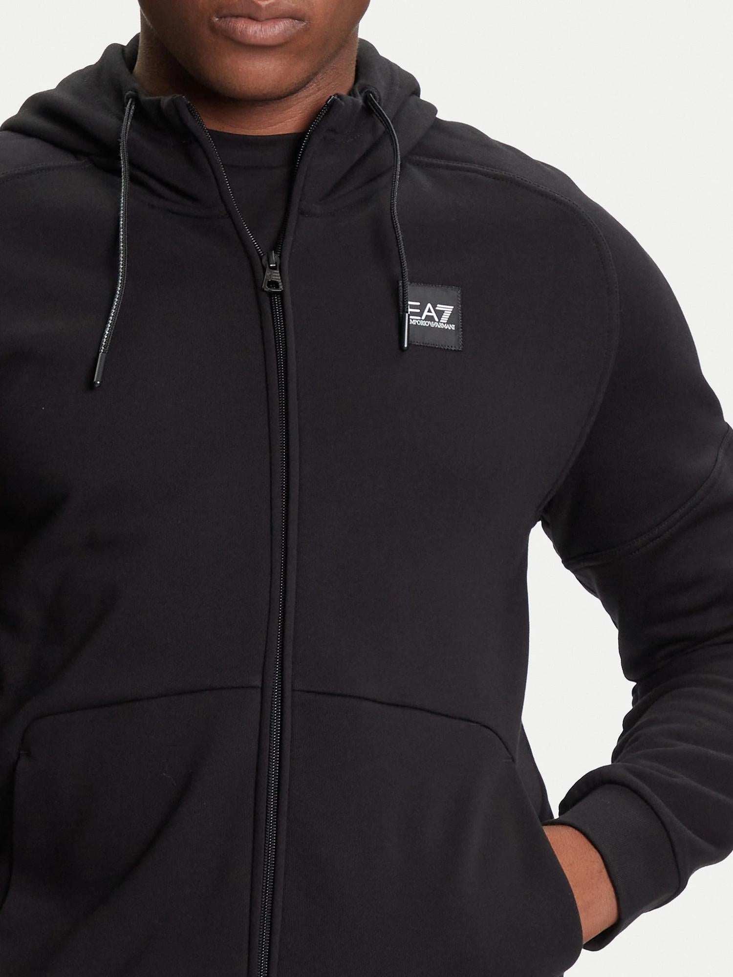 EA7 Emporio Armani Tuta Uomo con cappuccio full zip Nero 7M000914 AF10377 UC001 EA7 EMPORIO ARMANI