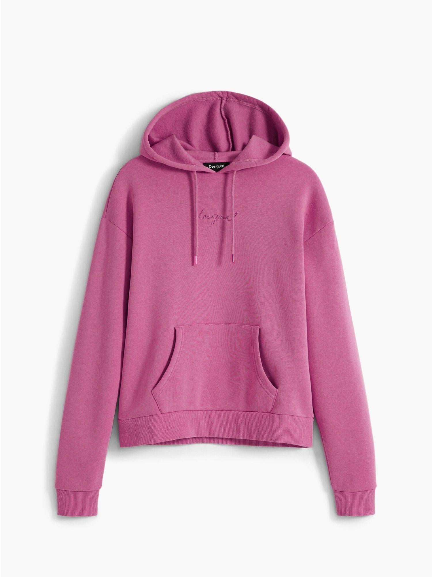 Desigual Felpa con cappuccio e logo Donna Rosa 25WWSK13 3191 DESIGUAL