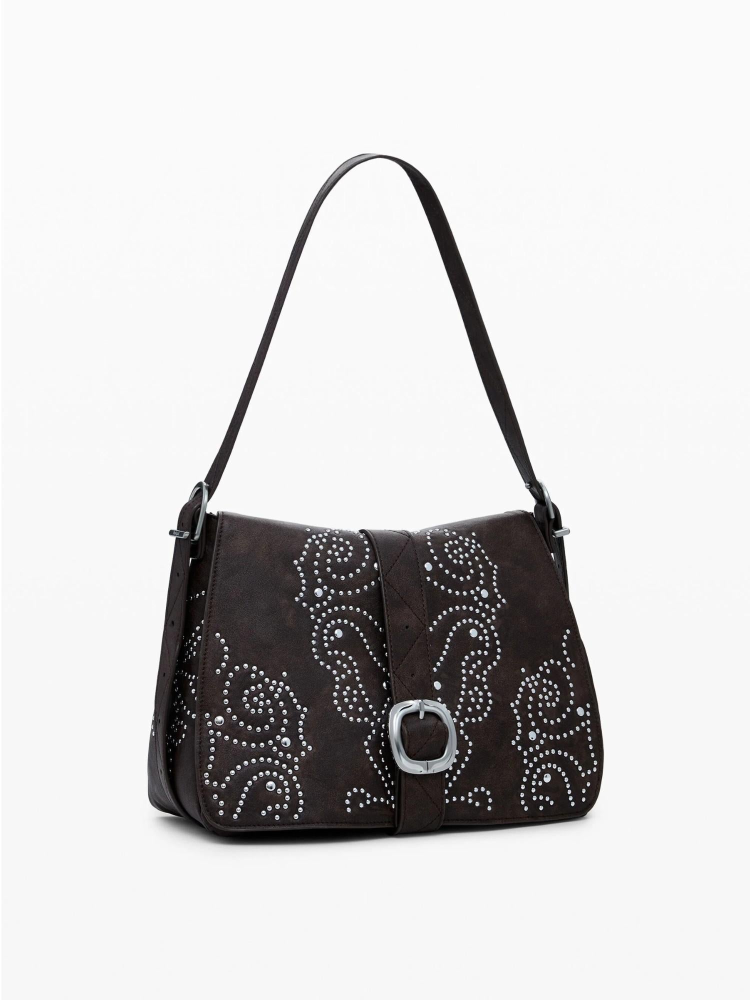 Desigual Borsa effetto pelle con fibbia media Donna Marrone 25WAXP34 6009 DESIGUAL