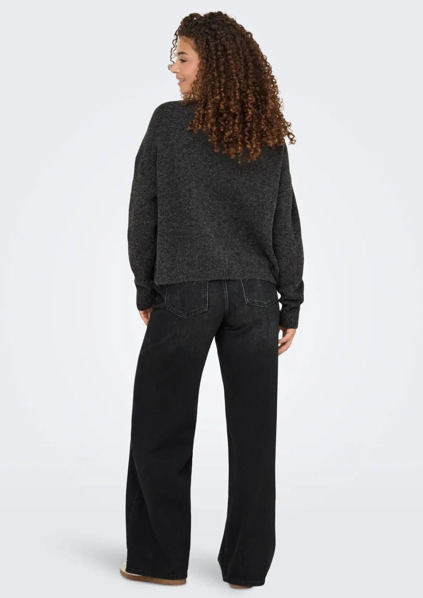 Pullover Donna Only Renata Grigio scuro 15353062 Dark Grey Melange Silver Bling ONLY