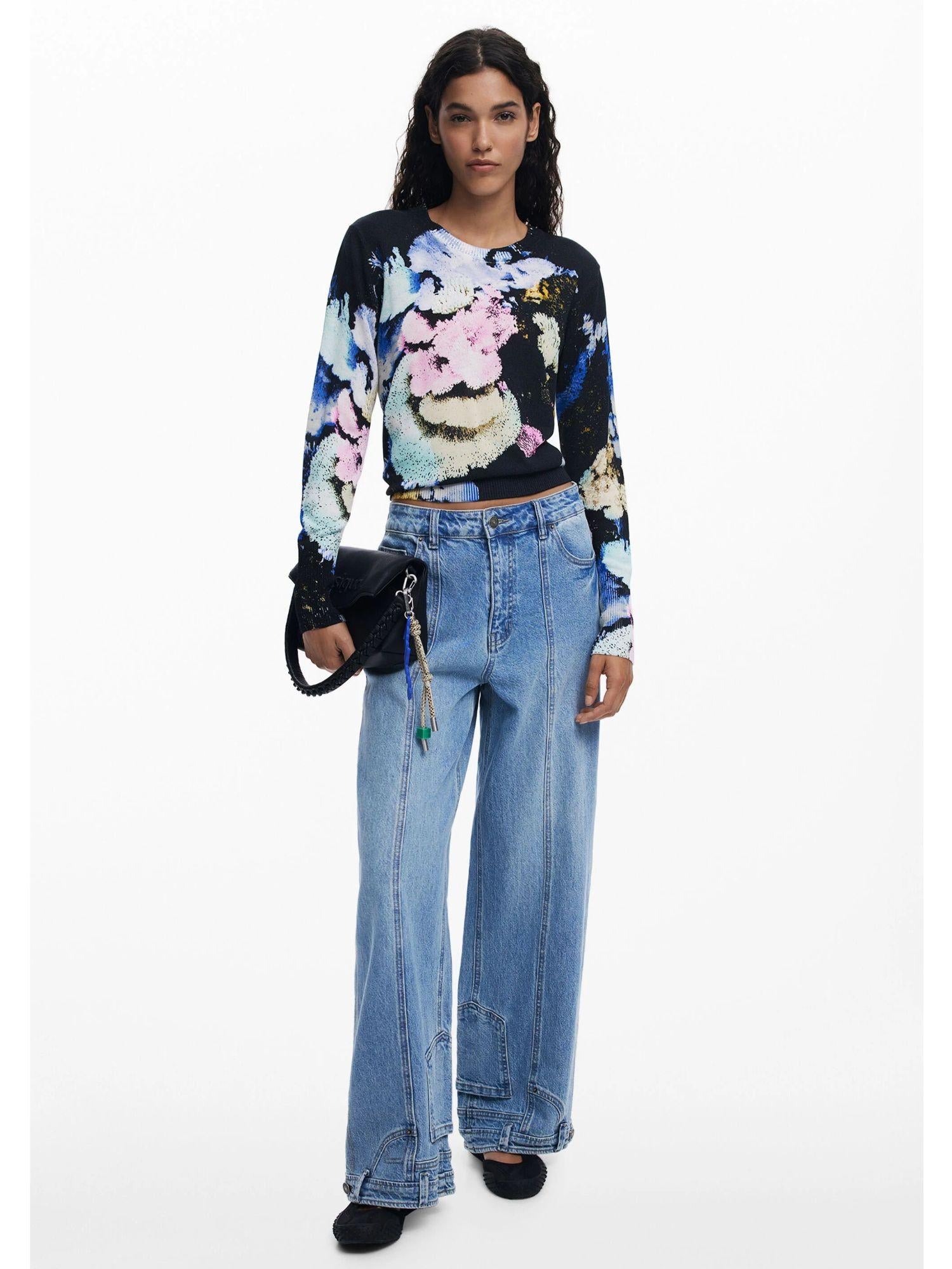 Desigual Maglione disegnato da Mr. Christian Lacroix Donna Blu 25WWJF46 5025 DESIGUAL