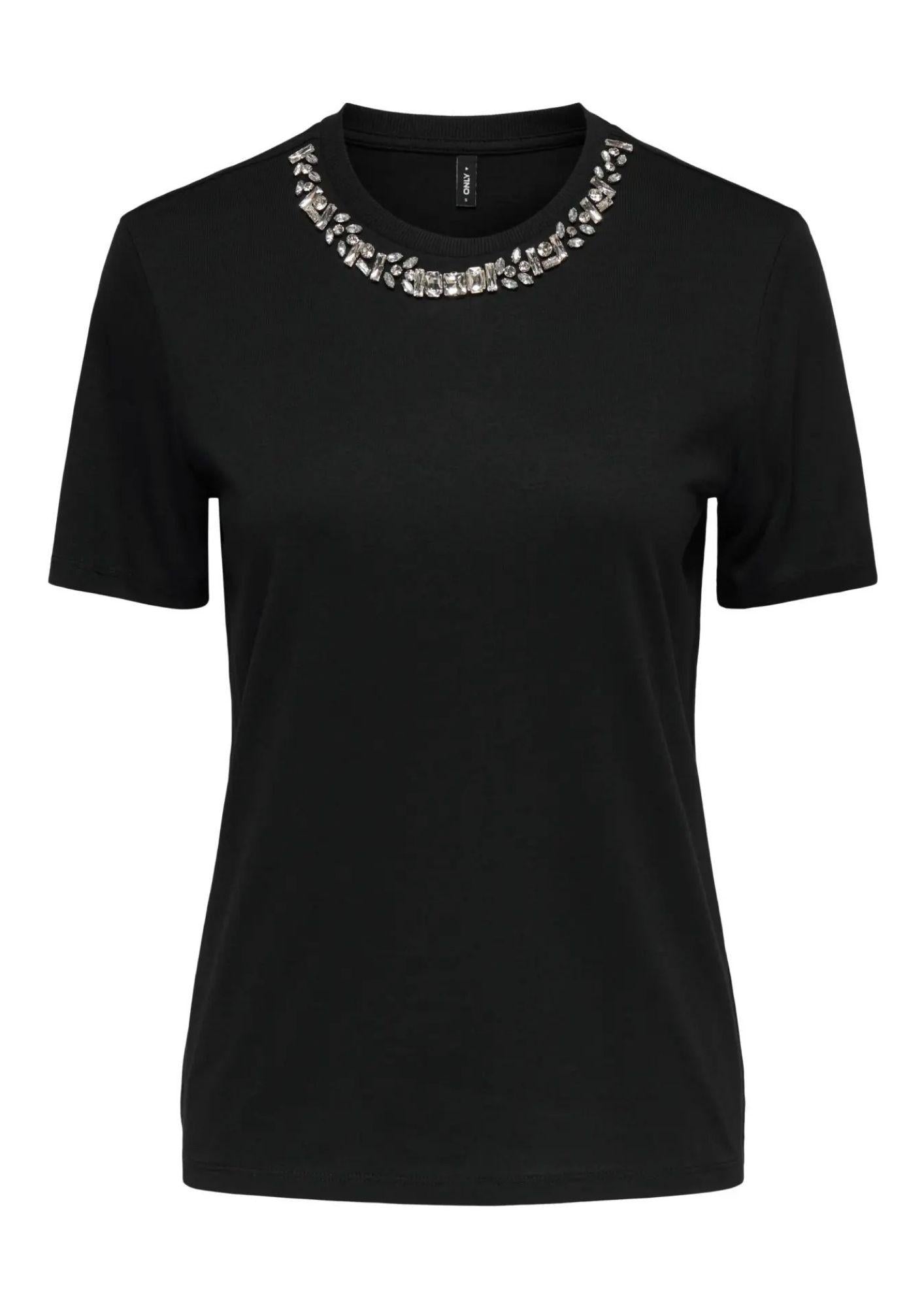 Only Top Donna Parker Nero 15343568 Black Rhinestone ONLY