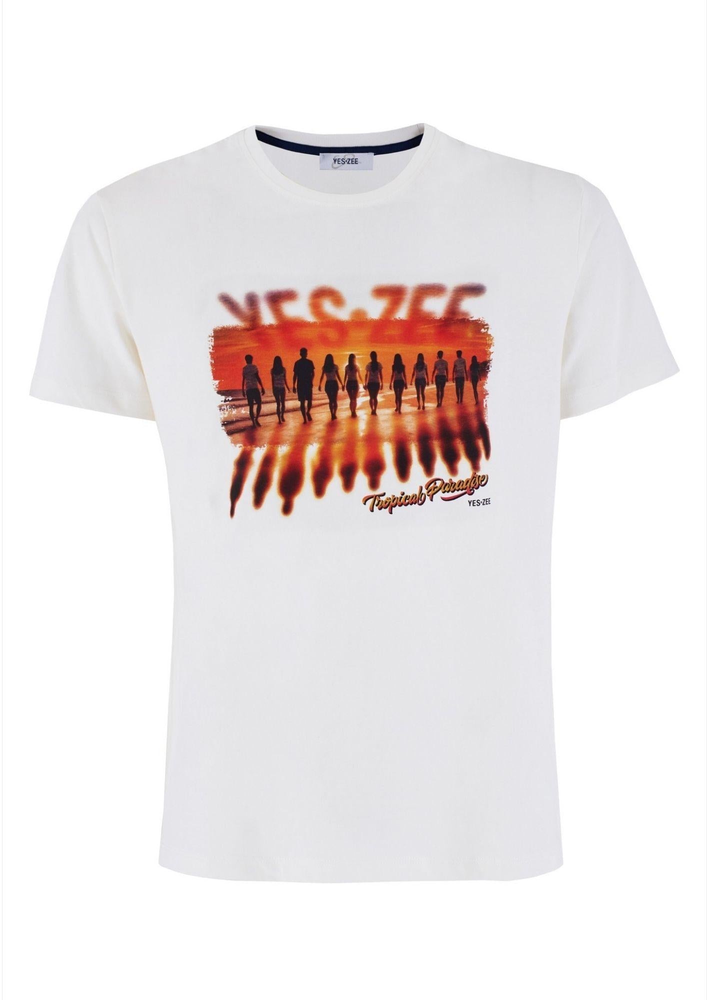 Yes Zee T-Shirt Uomo Bianca T727 SG04 0127 YES ZEE
