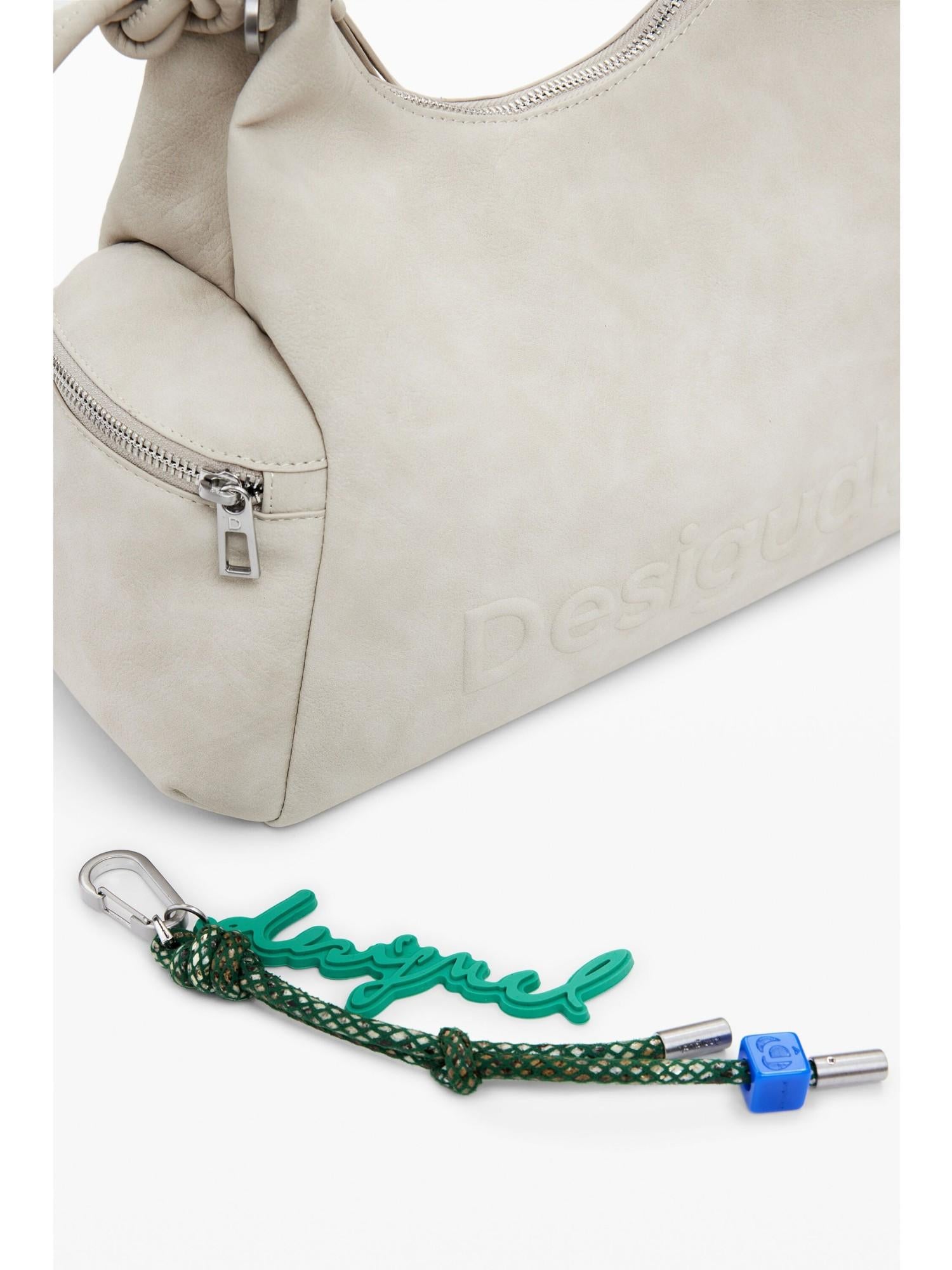 Desigual Borsa logo 3D con manico arricciato media Donna Avorio 25WAXPB0 6006 DESIGUAL