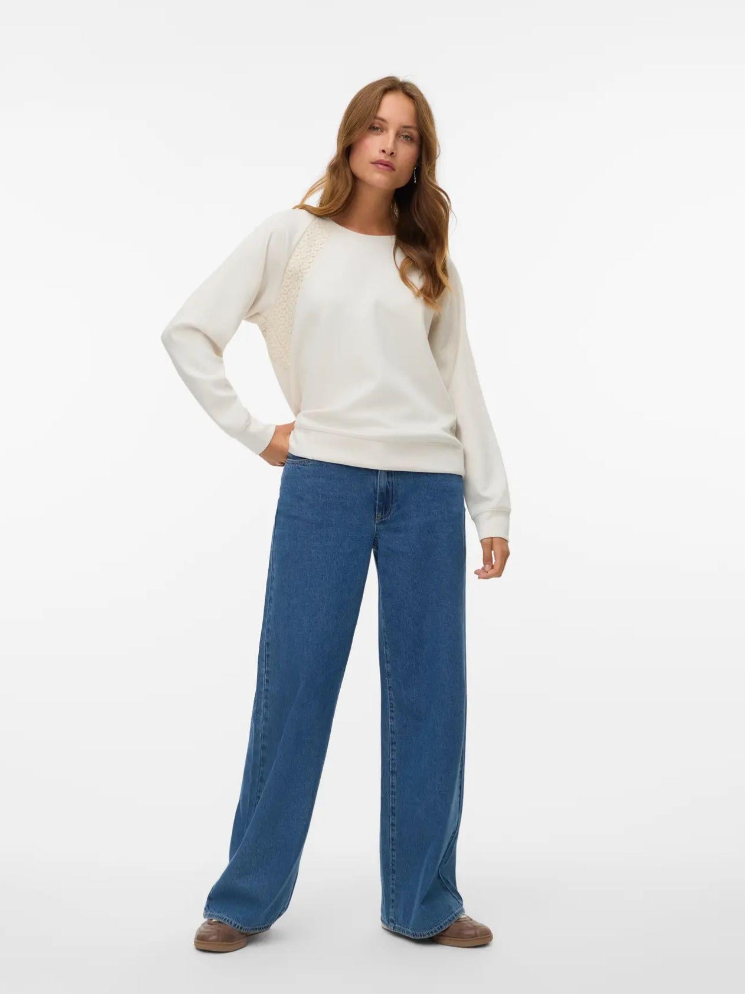 Vero Moda Felpa Donna Birch VMInima 10341044 Birch BIRCH CROCHET VERO MODA