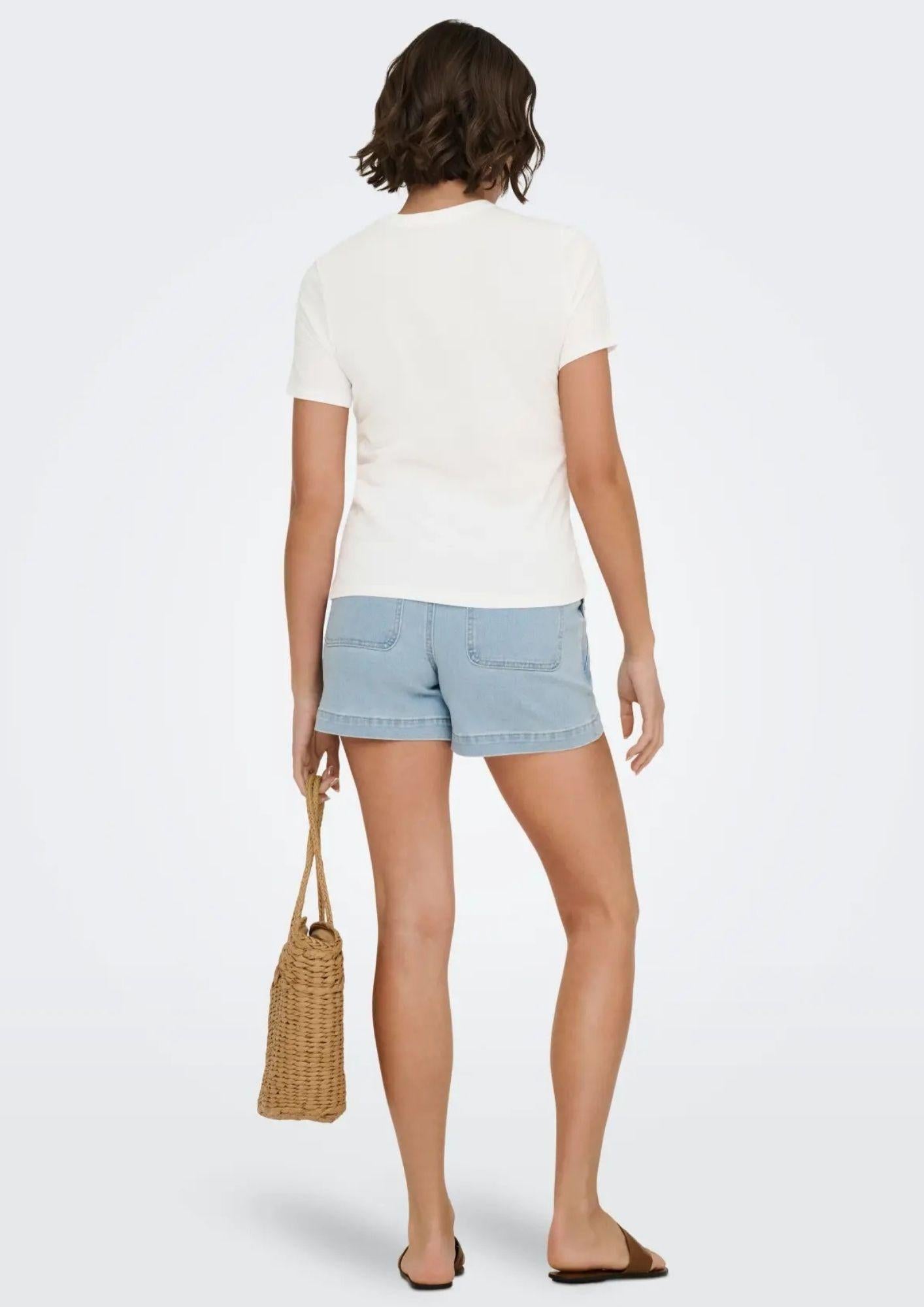 Only T-Shirt Donna Mira Bianca 15368637 Cloud Dancer ONLY