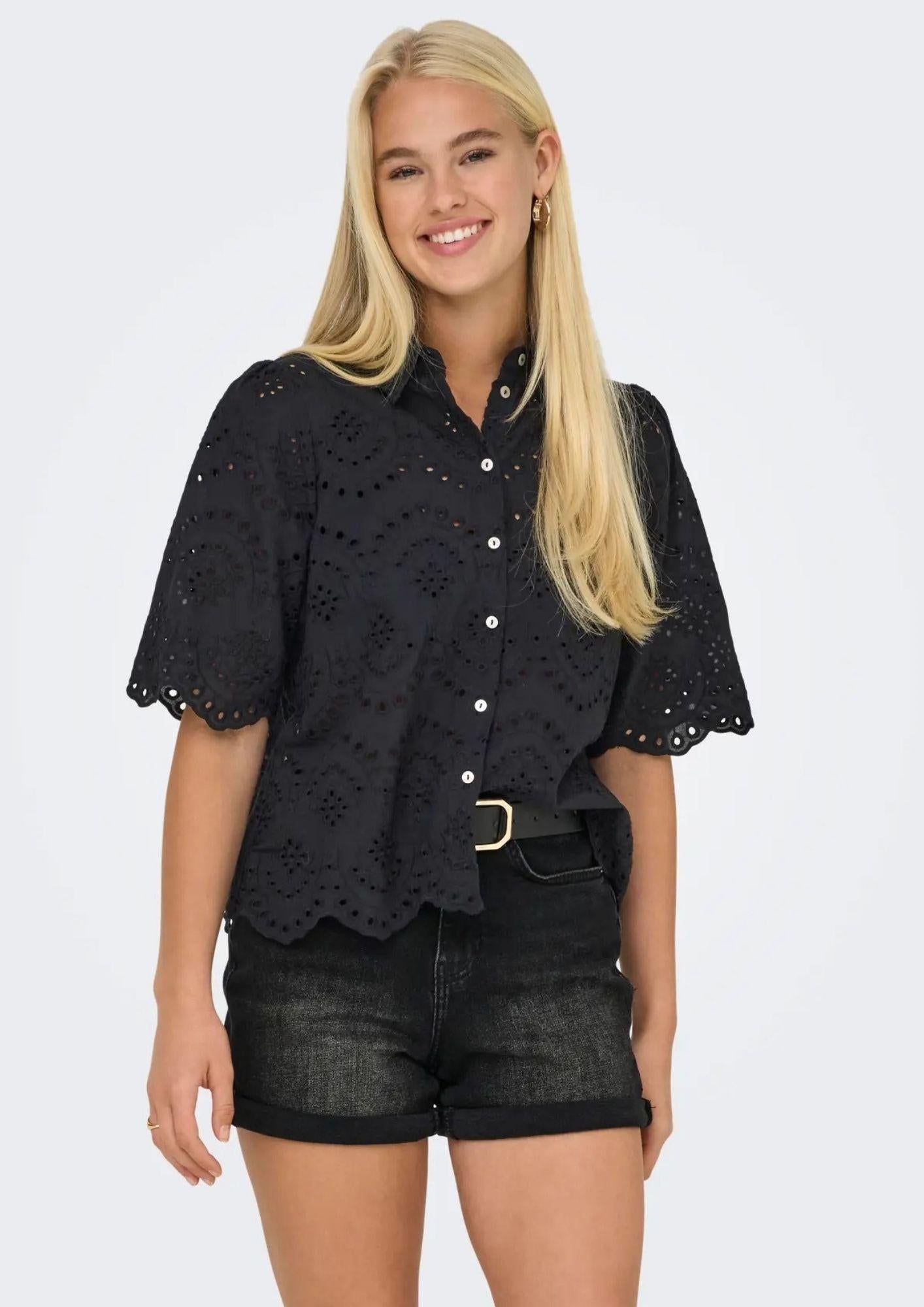 Only Camicia Donna Valais Nero 15351106 Black ONLY