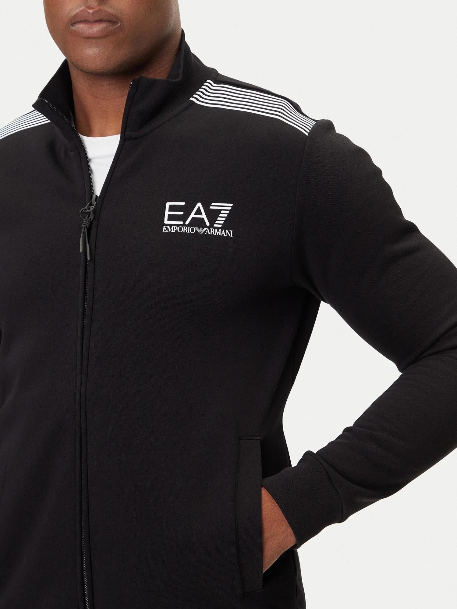 EA7 Emporio Armani Tuta Uomo con zip Nero Slim Fit 7M000966 AF10377 UC001 EA7 EMPORIO ARMANI