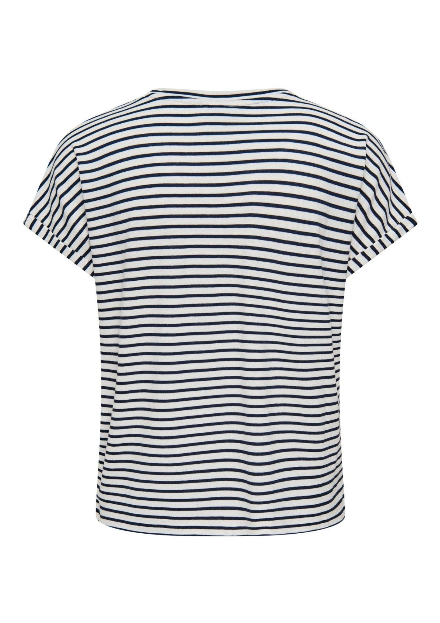 Jacqueline De Yong Top Donna Sissi Bianco e Blu 15325267 Cloud Dancer SKY CAPTAIN JACQUELINE DE YONG