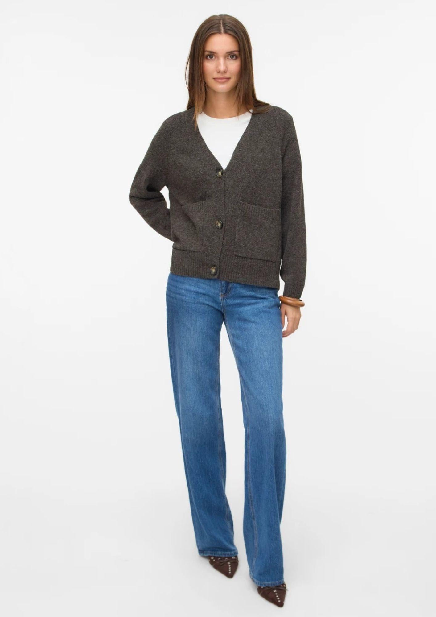 Vero Moda Cardigan Donna Boom Marrone 10320457 Chocolate Torte MELANGE VERO MODA