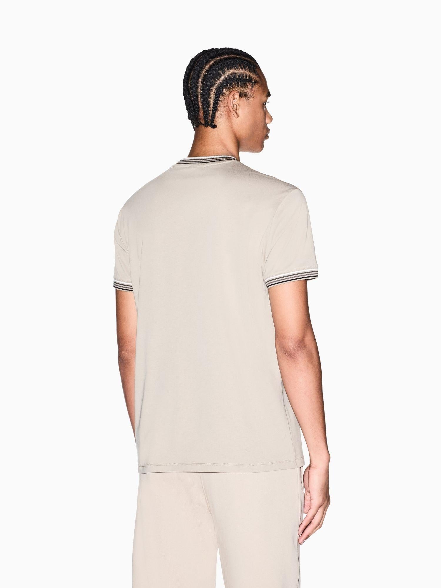 Armani Exchange T-Shirt Uomo Beige Regular Fit in Jersey di Cotone Classico XM002451 AF10356 U6229 ARMANI EXCHANGE