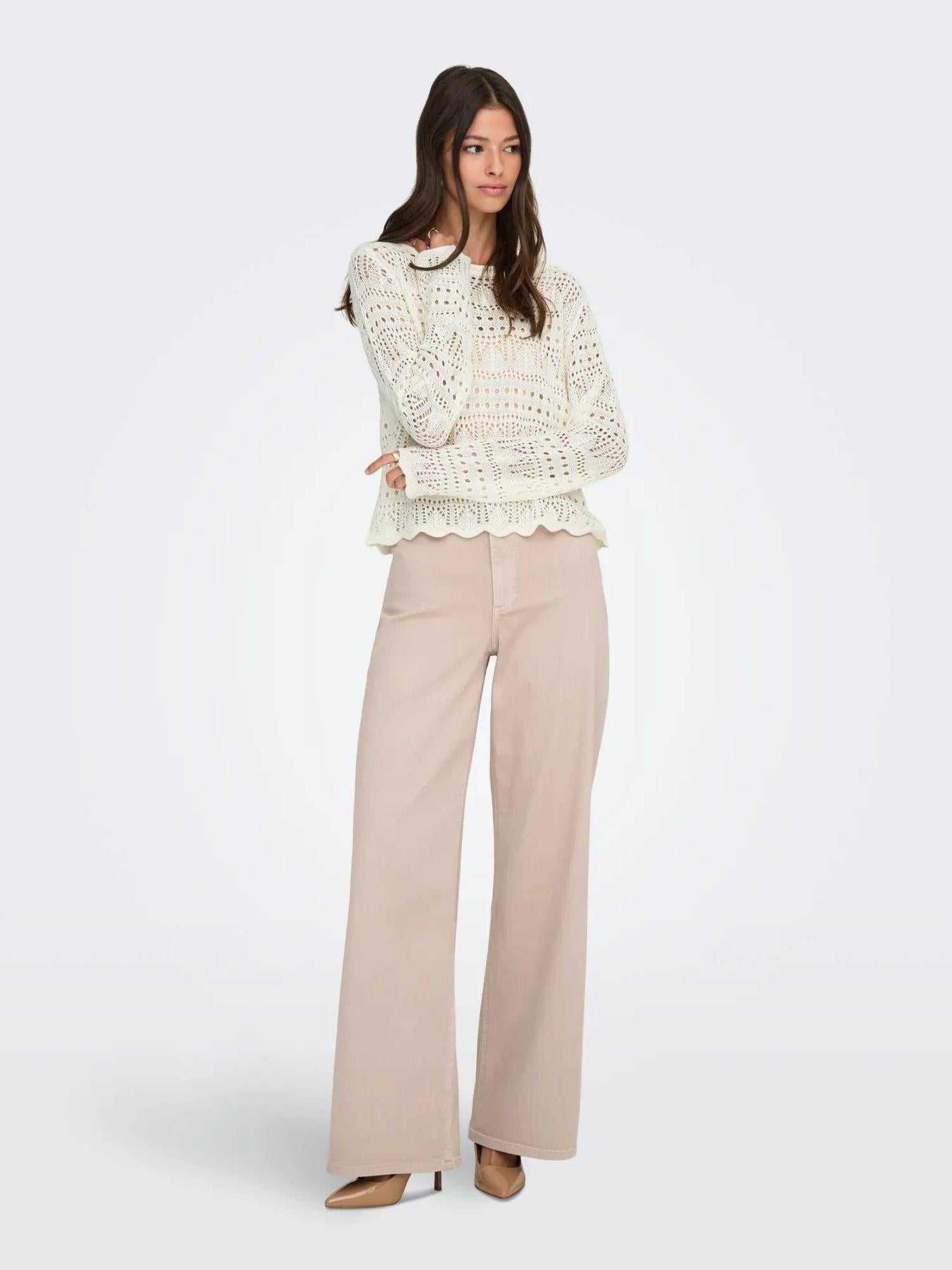 Jacqueline De Yong Maglia Donna Eggnog Jdysun 15287384 Eggnog JACQUELINE DE YONG