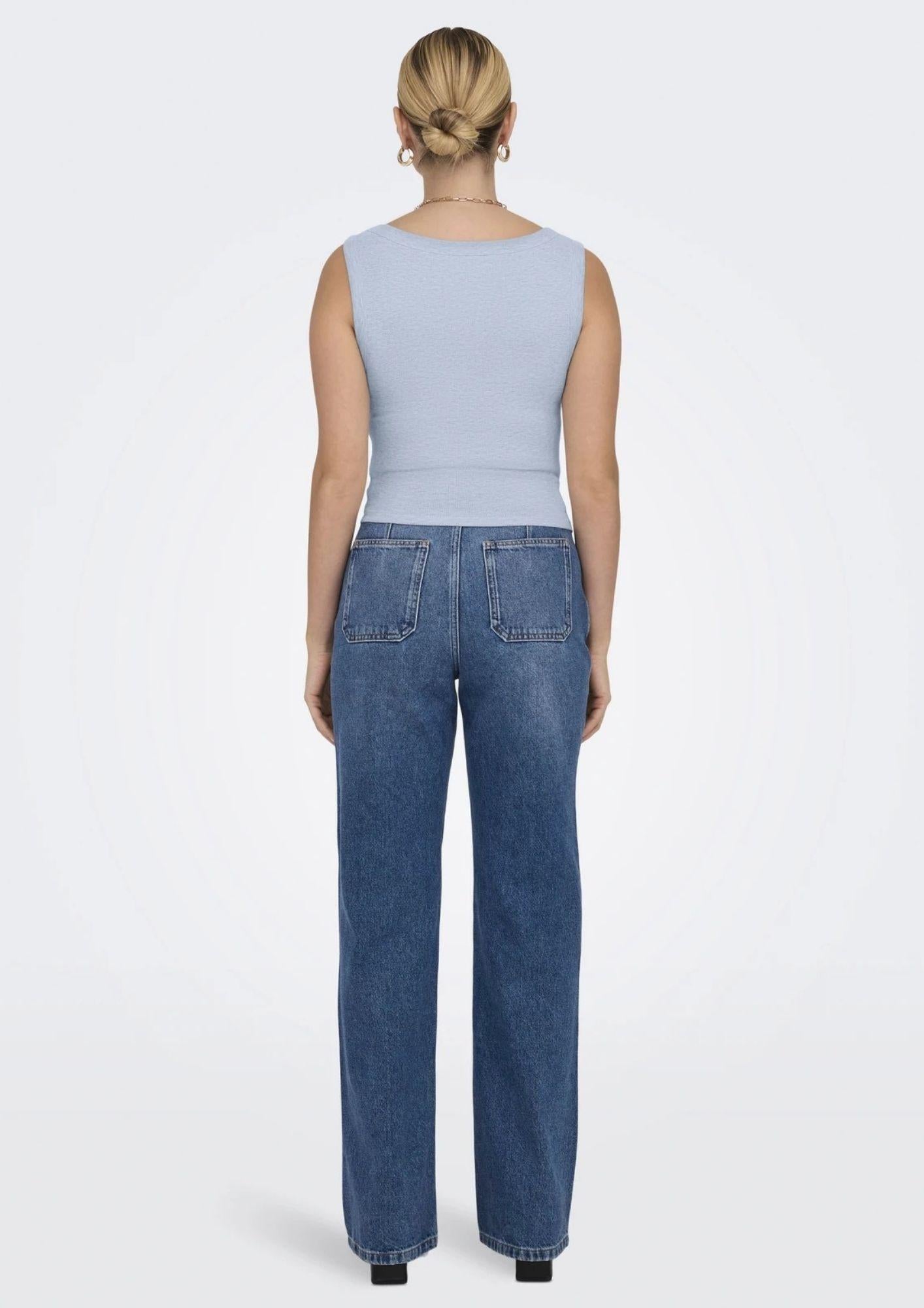 Only Canotta Donna Easy Azzurra 15315571 Soft Chambray ONLY
