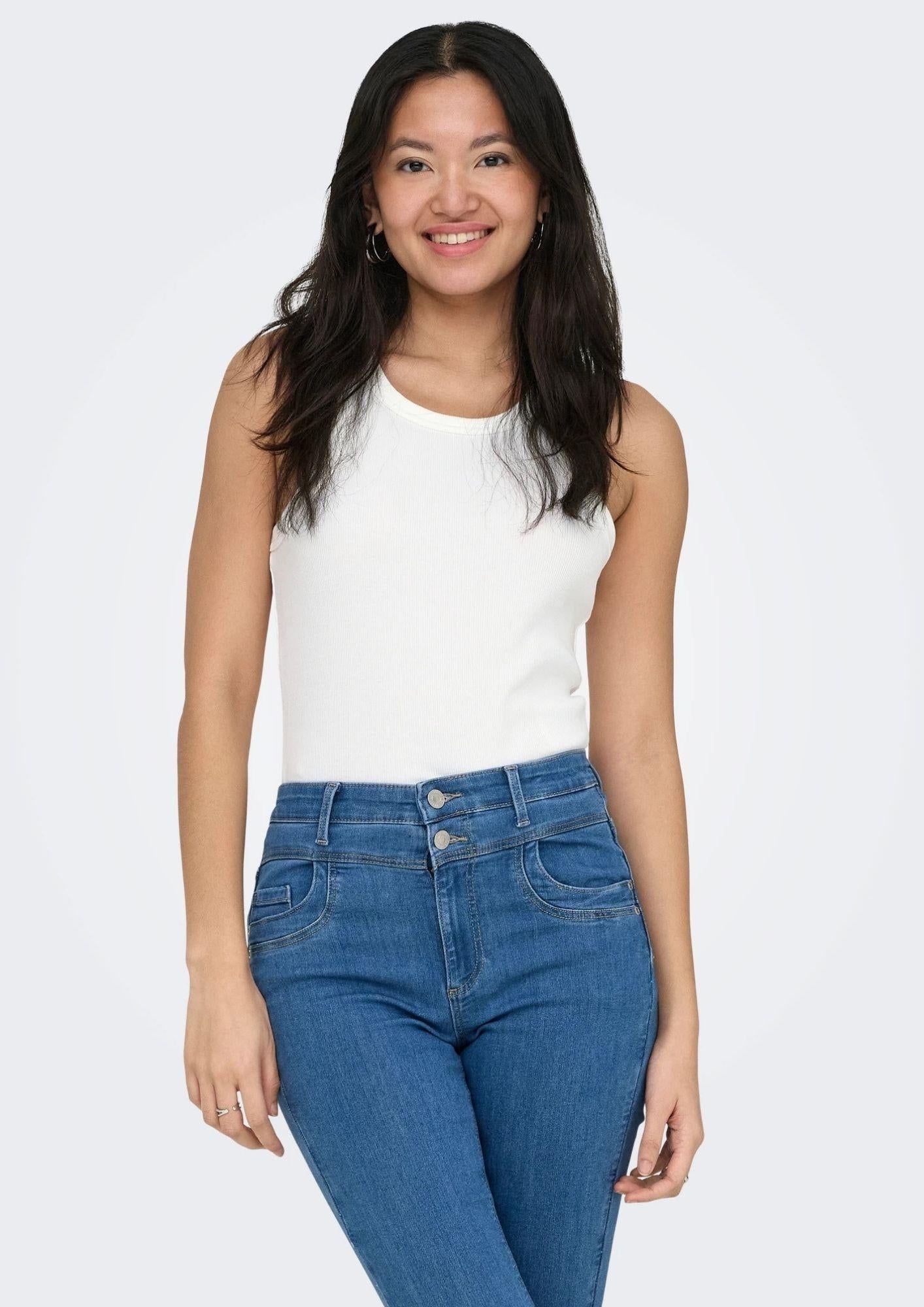 Only Canottiera Donna Val Bianca 15371705 Cloud Dancer ONLY