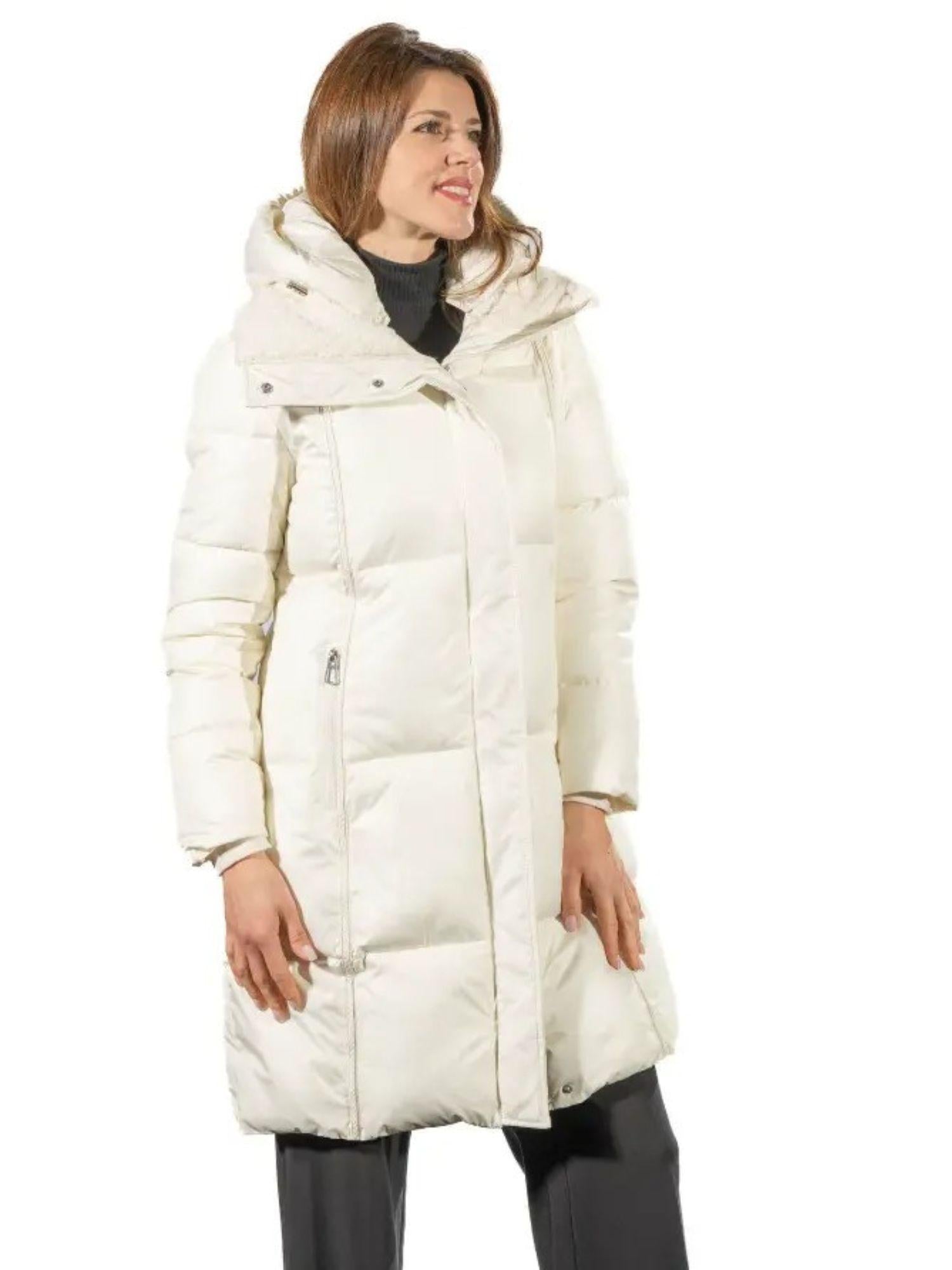 Satinette Giacca Invernale Lunga Donna Bianco Gesso 010 GIORGIA 46 SATINETTE