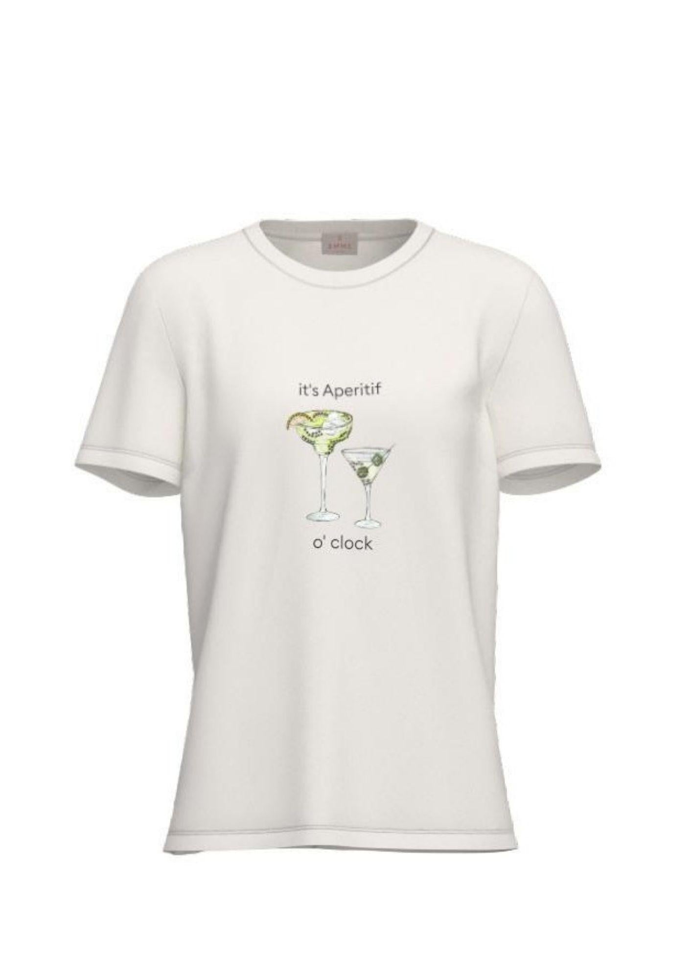 Emme Marella T-Shirt Donna Emmgola Bianca Stampa Aperitif 2615971072200 003 EMME MARELLA
