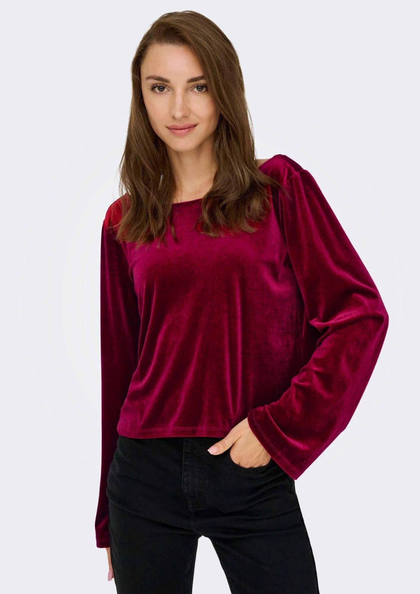 Jacqueline De Yong Maglia Donna Victory Bordeaux 15363518 Winetasting BOW JACQUELINE DE YONG