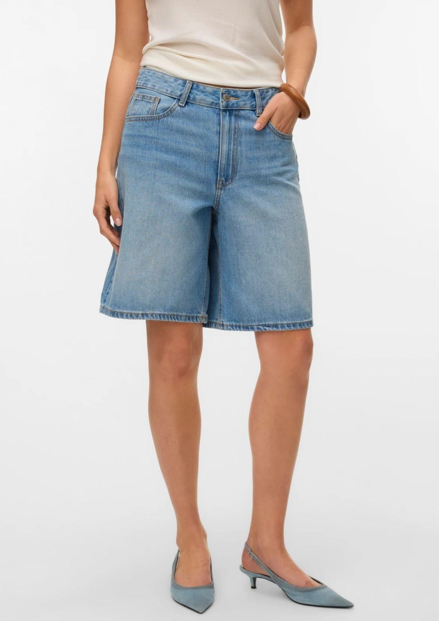 Vero Moda Shorts Donna Sage Blu Denim Chiaro 10328836 Light Blue Denim VERO MODA