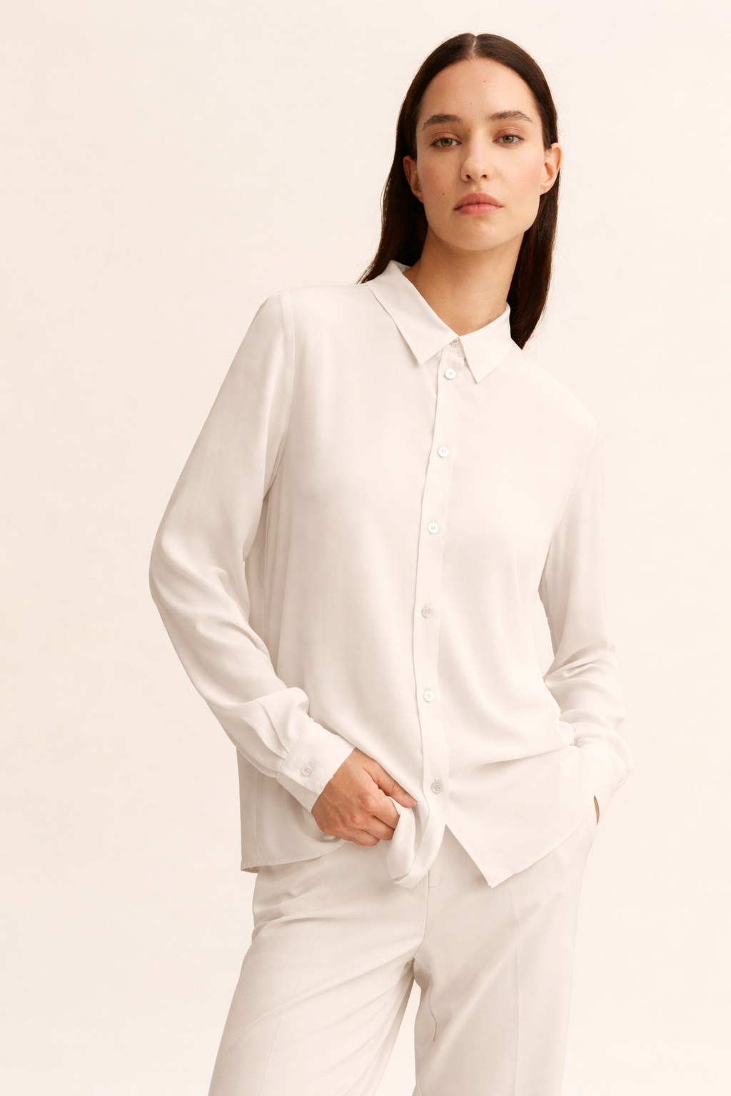Emme Marella Camicia Donna Emmfaro Bianco Lana 2615111161200 001 EMME MARELLA