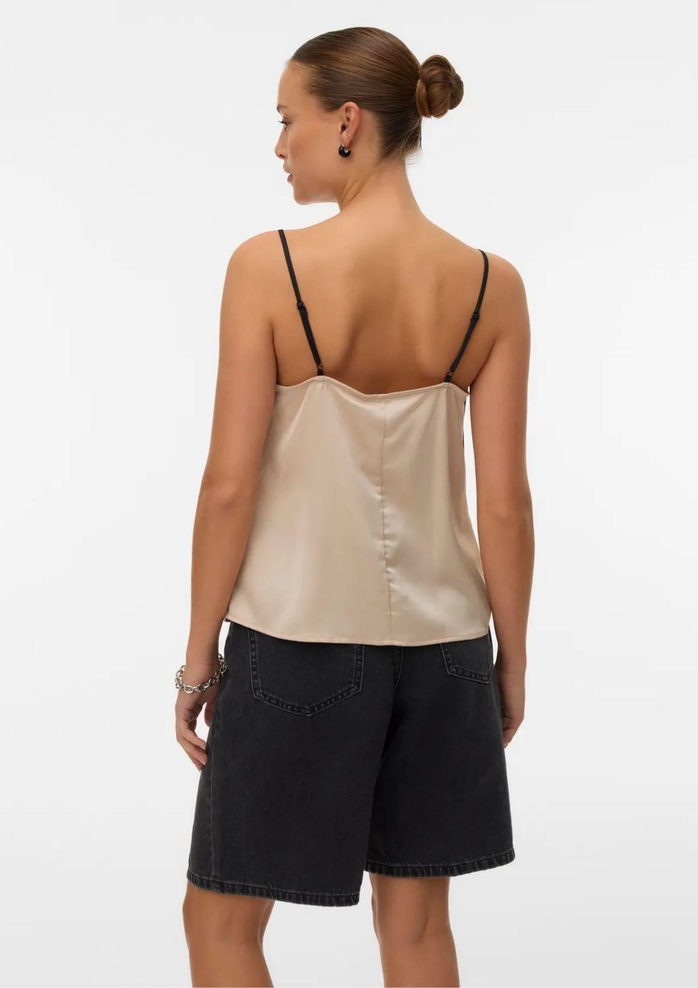 Vero Moda Top Donna Joi Nero e Grigio Cemento 10341487 Black CEMENT CONTRAST VERO MODA