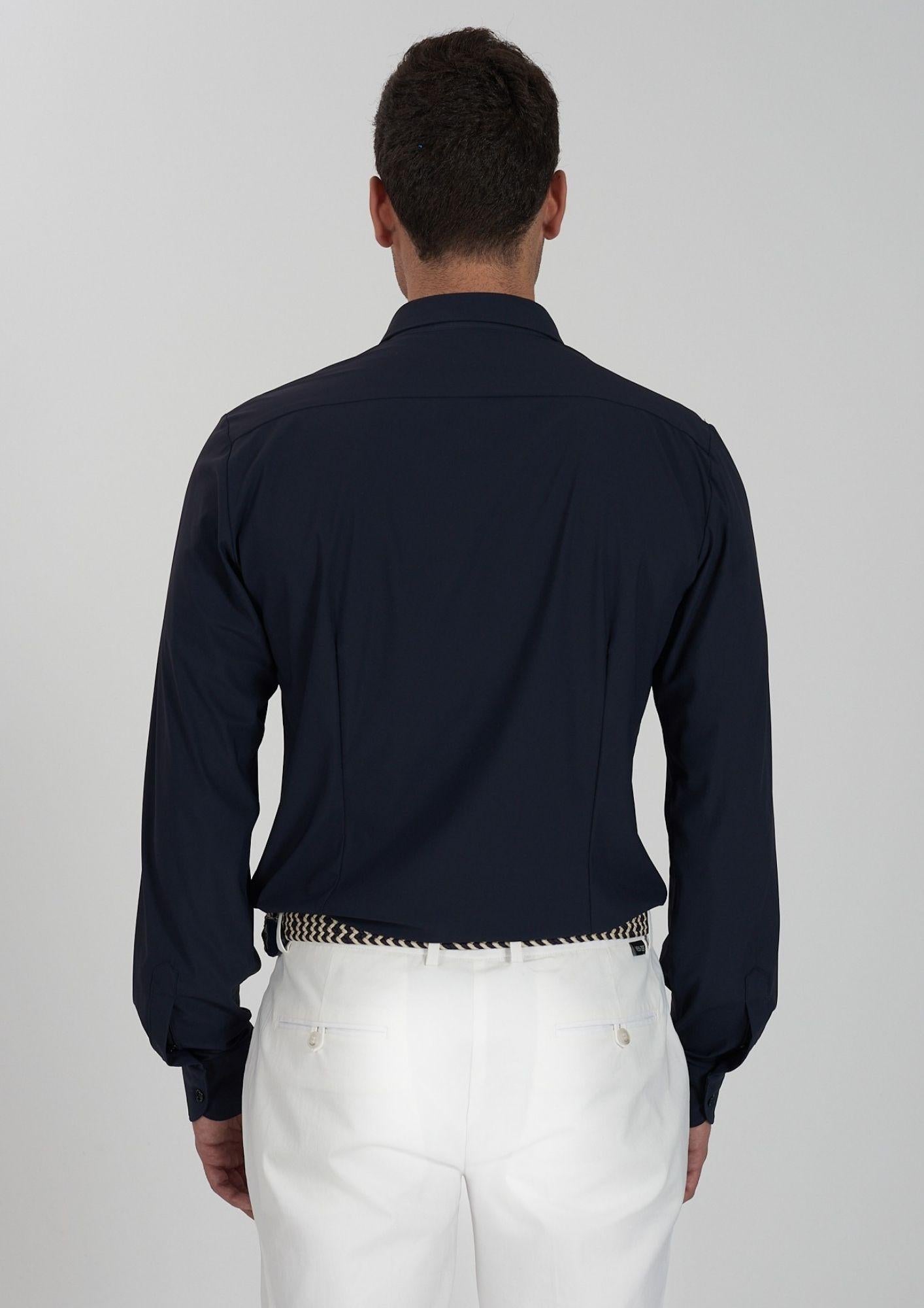 Yes Zee Camicia Uomo Collo Alla Francese Blu Navy C505 OQ00 0710 YES ZEE