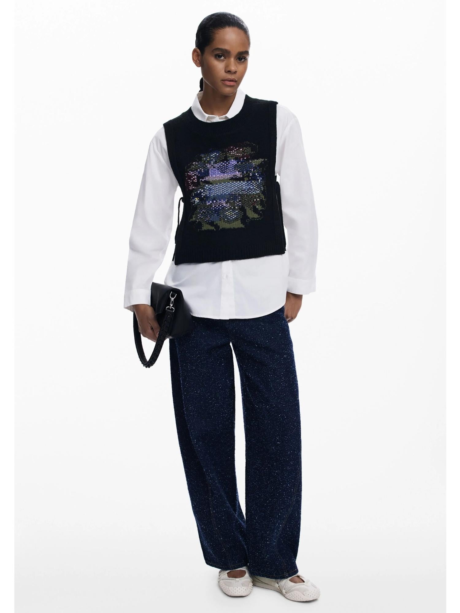 Desigual Camicia 2in1 fiori Donna Bianco 25WWCW01 1000 DESIGUAL