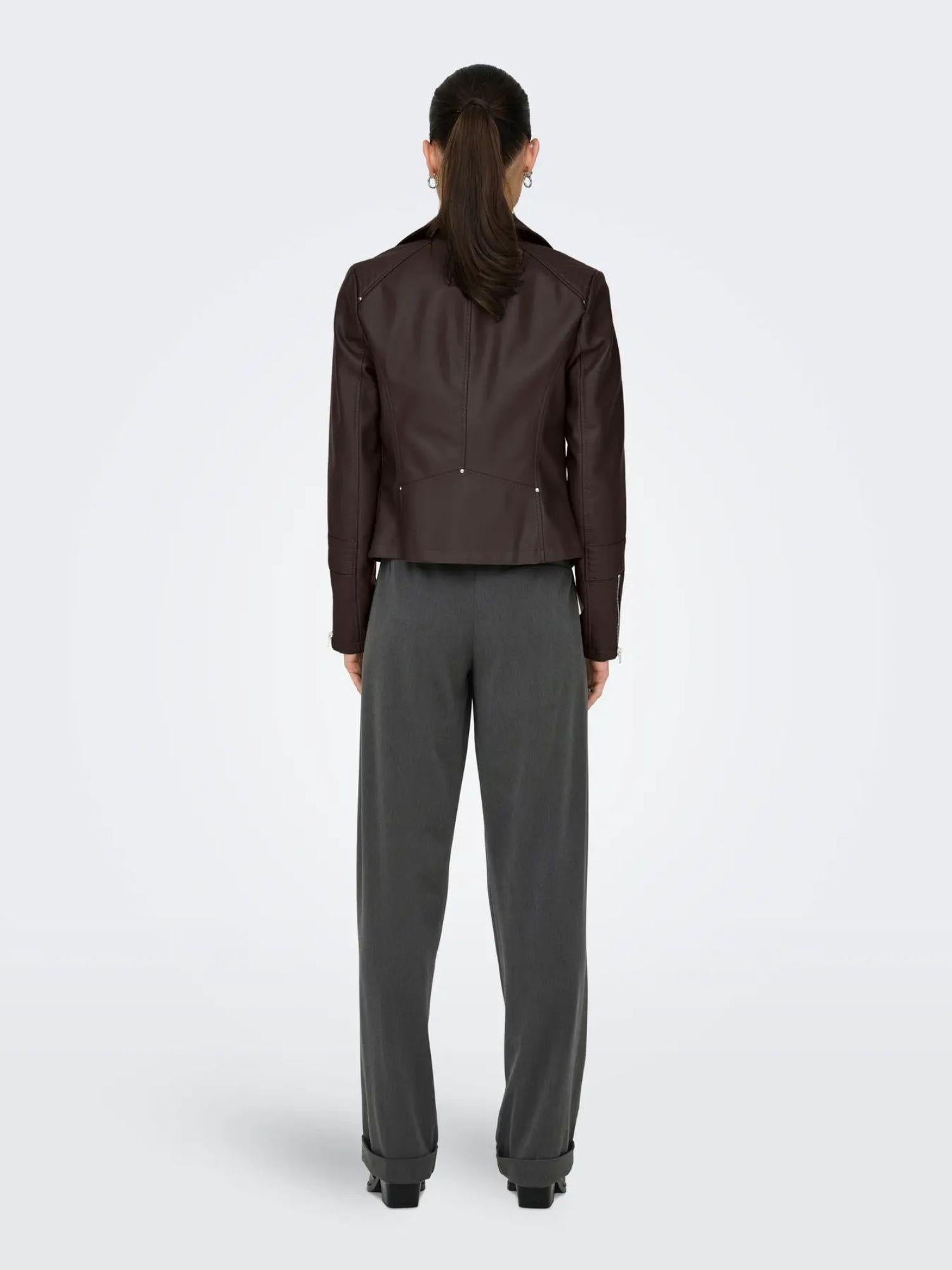 Only Giacca in Finta Pelle Donna Gemma Chocolate Torte 15153079 Chocolate Torte ONLY