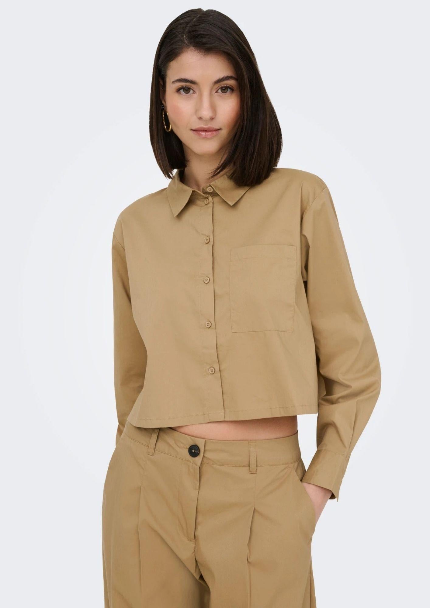 Jacqueline De Yong Camicia Donna Mio Marrone 15363677 Tigers Eye JACQUELINE DE YONG