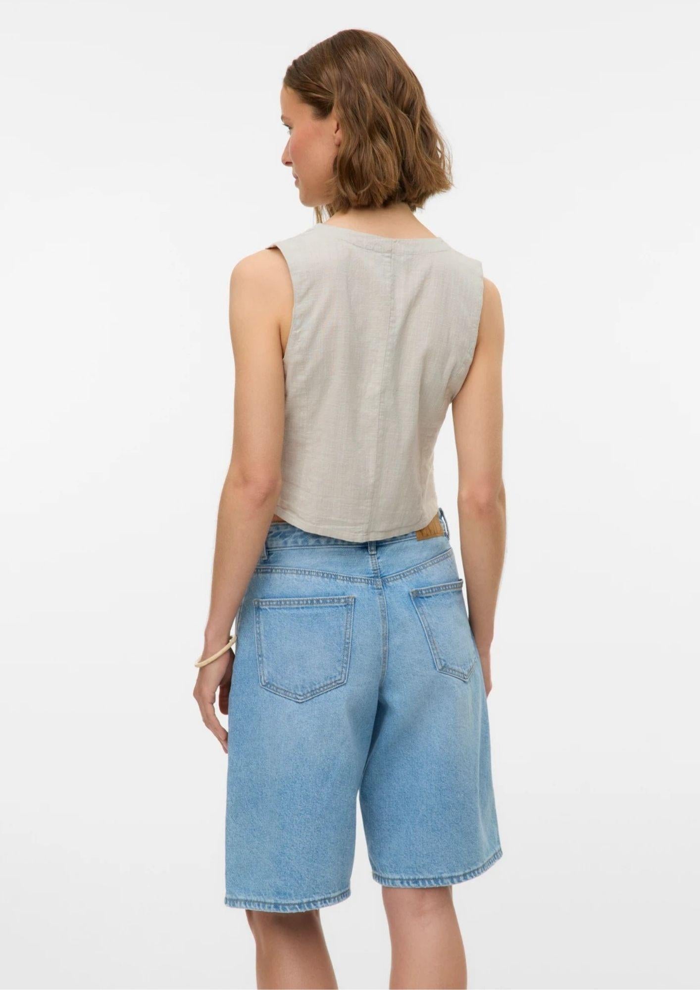 Vero Moda Top Donna Caia Grigio Argento 10333795 Silver Lining VERO MODA