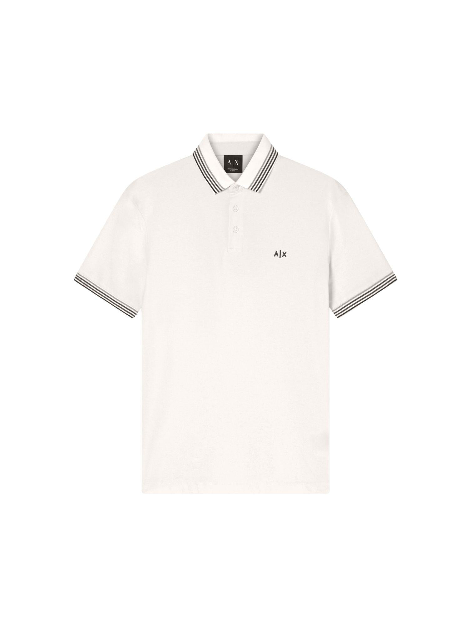 Armani Exchange Polo Uomo Bianco Crema in Piquet di Cotone Traspirante XM002326 AF13026 U1074 ARMANI EXCHANGE