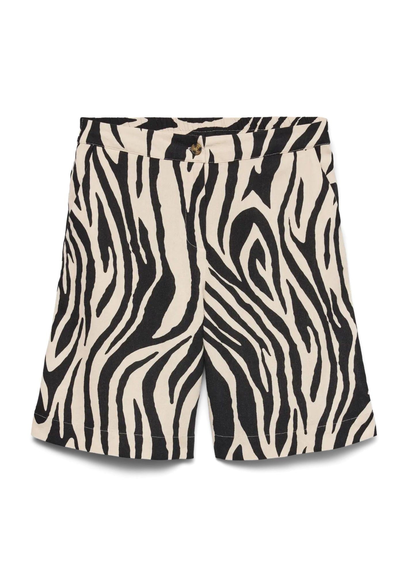 Vero Moda Bermuda Donna Mymilo Grigio Argento Stampa Nera 10340415 Silver Lining Sina VERO MODA