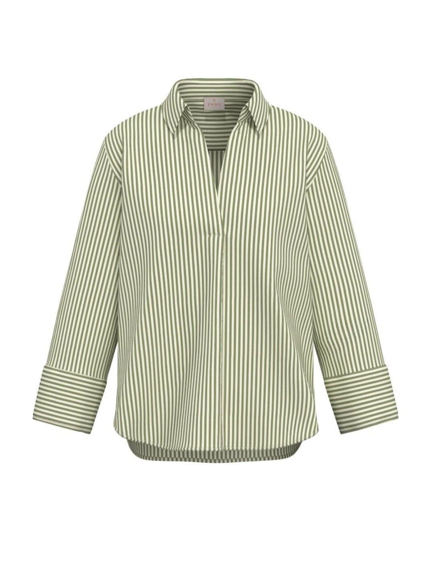 Emme Marella Blusa Donna Emmadorno Verde Righe Bianche 2615111091200 008 EMME MARELLA
